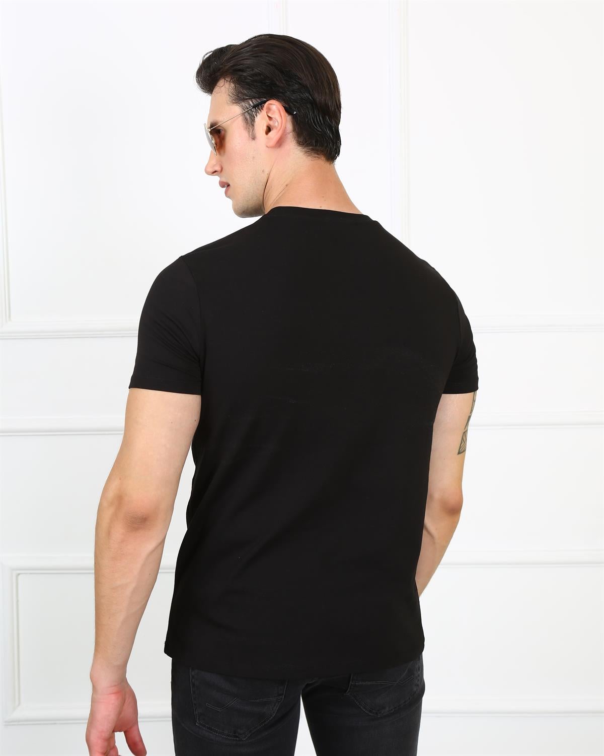 Erkek Slim Fit  Bisiklet Yaka Tshirt Ets 2153 SIYAHErkek Slim Fit  Bisiklet Yaka Tshirt Ets 2153 SIYAH