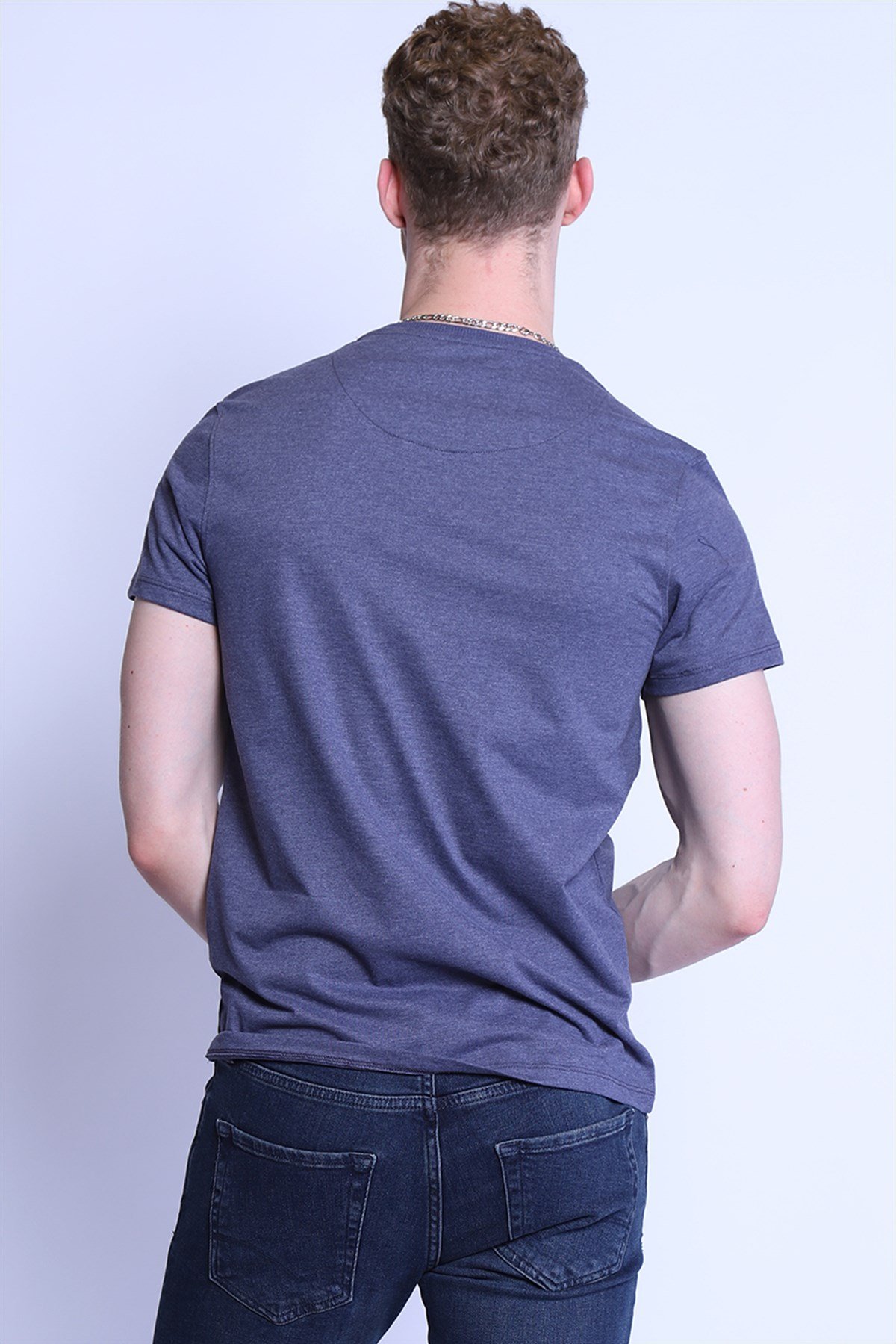 Erkek Slim Fit  Bisiklet Yaka Tshirt Ets 2101 ab LACİ-MELANJErkek Slim Fit  Bisiklet Yaka Tshirt Ets 2101 ab LACİ-MELANJ