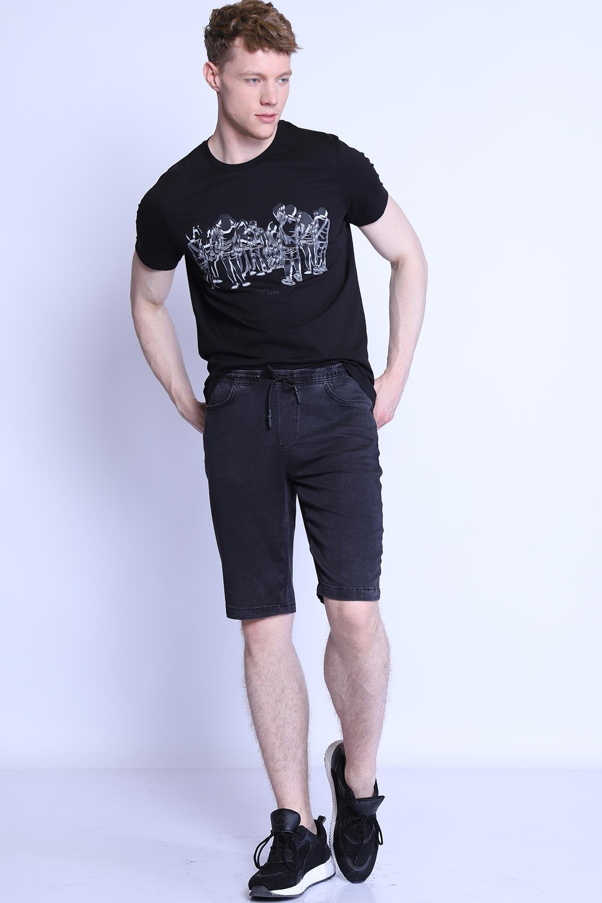 Erkek Slim Fit  Bisiklet Yaka Tshirt Ets 2096 ab SIYAHErkek Slim Fit  Bisiklet Yaka Tshirt Ets 2096 ab SIYAH