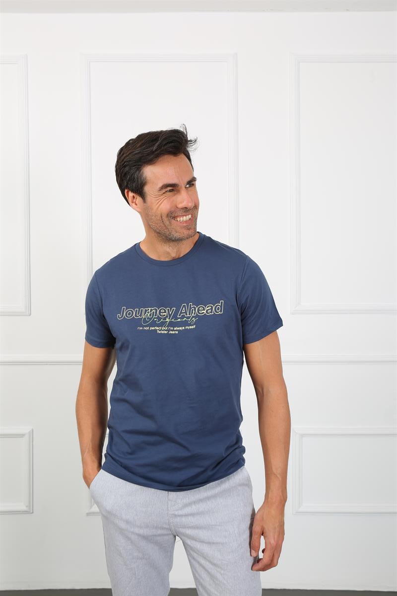 Erkek Slim Fit  Bisiklet Yaka Tshirt Ets 2155 ROYALErkek Slim Fit  Bisiklet Yaka Tshirt Ets 2155 ROYAL