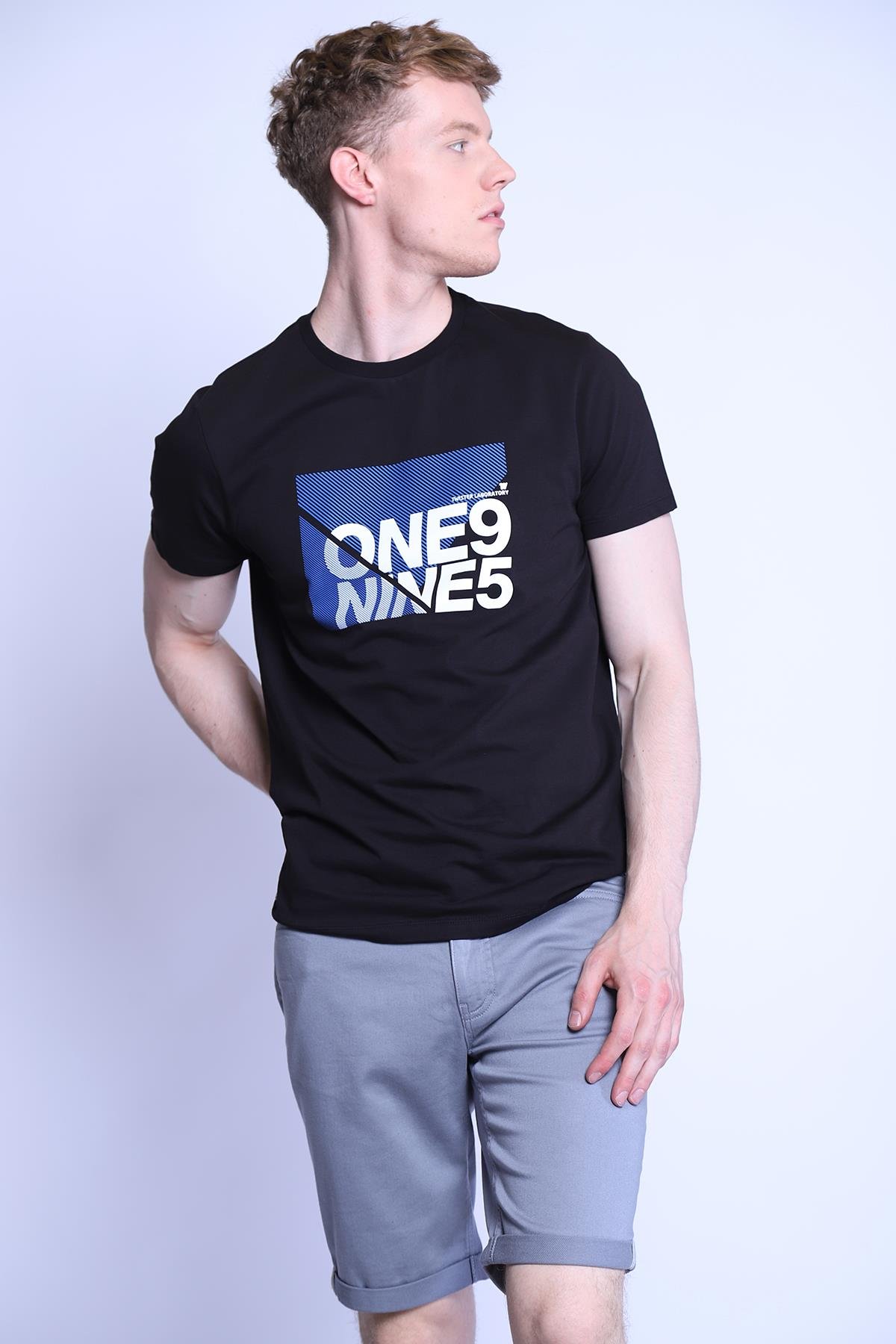 Erkek Slim Fit  Bisiklet Yaka Tshirt Ets 2093 ab SIYAHErkek Slim Fit  Bisiklet Yaka Tshirt Ets 2093 ab SIYAH