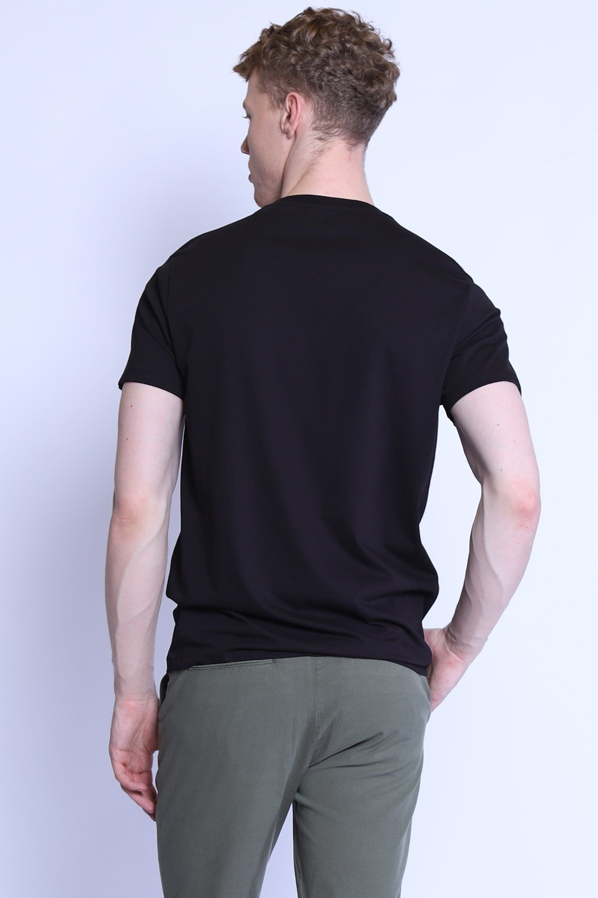 Erkek Slim Fit  Bisiklet Yaka Tshirt Ets 2080 ab SIYAHErkek Slim Fit  Bisiklet Yaka Tshirt Ets 2080 ab SIYAH