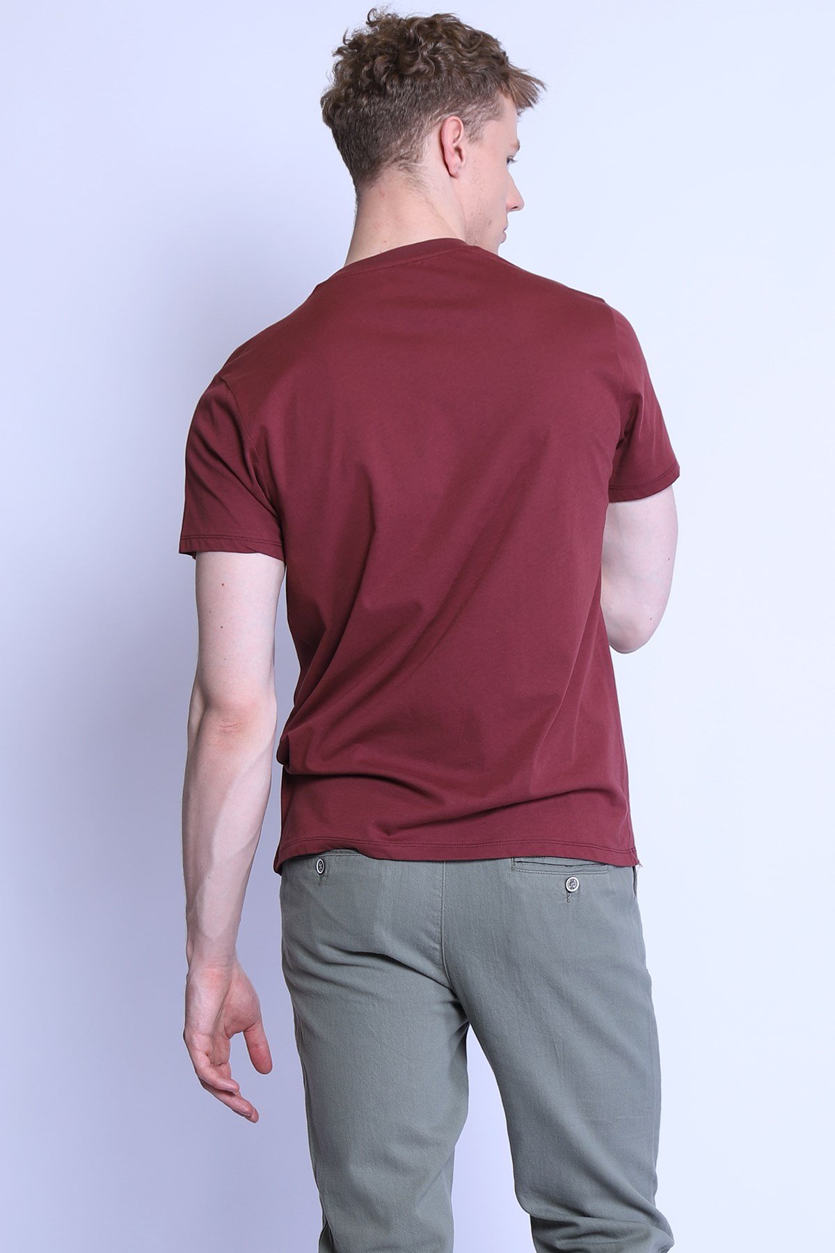 Erkek Slim Fit  Bisiklet Yaka Tshirt Ets 2093 TUĞLAErkek Slim Fit  Bisiklet Yaka Tshirt Ets 2093 TUĞLA