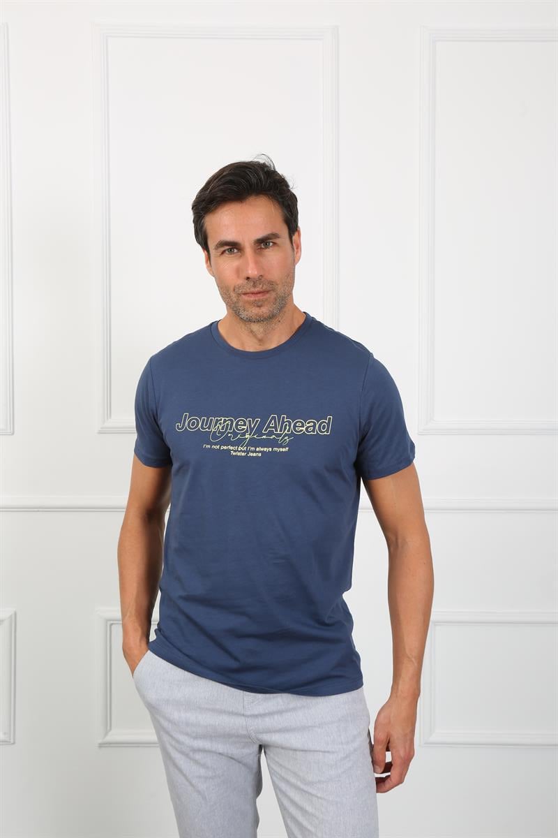 Erkek Slim Fit  Bisiklet Yaka Tshirt Ets 2155 ROYALErkek Slim Fit  Bisiklet Yaka Tshirt Ets 2155 ROYAL