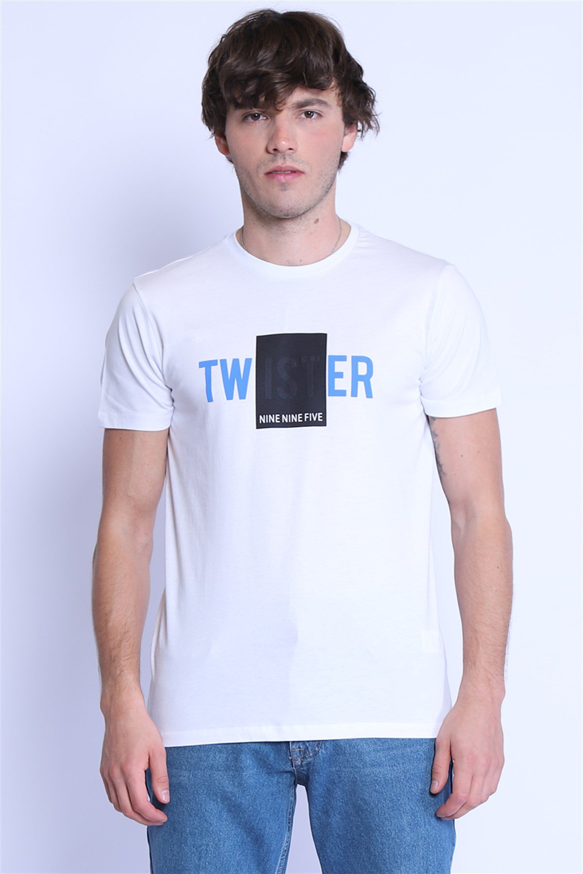 Erkek Slim Fit  Bisiklet Yaka Tshirt Ets 2091 BEYAZErkek Slim Fit  Bisiklet Yaka Tshirt Ets 2091 BEYAZ