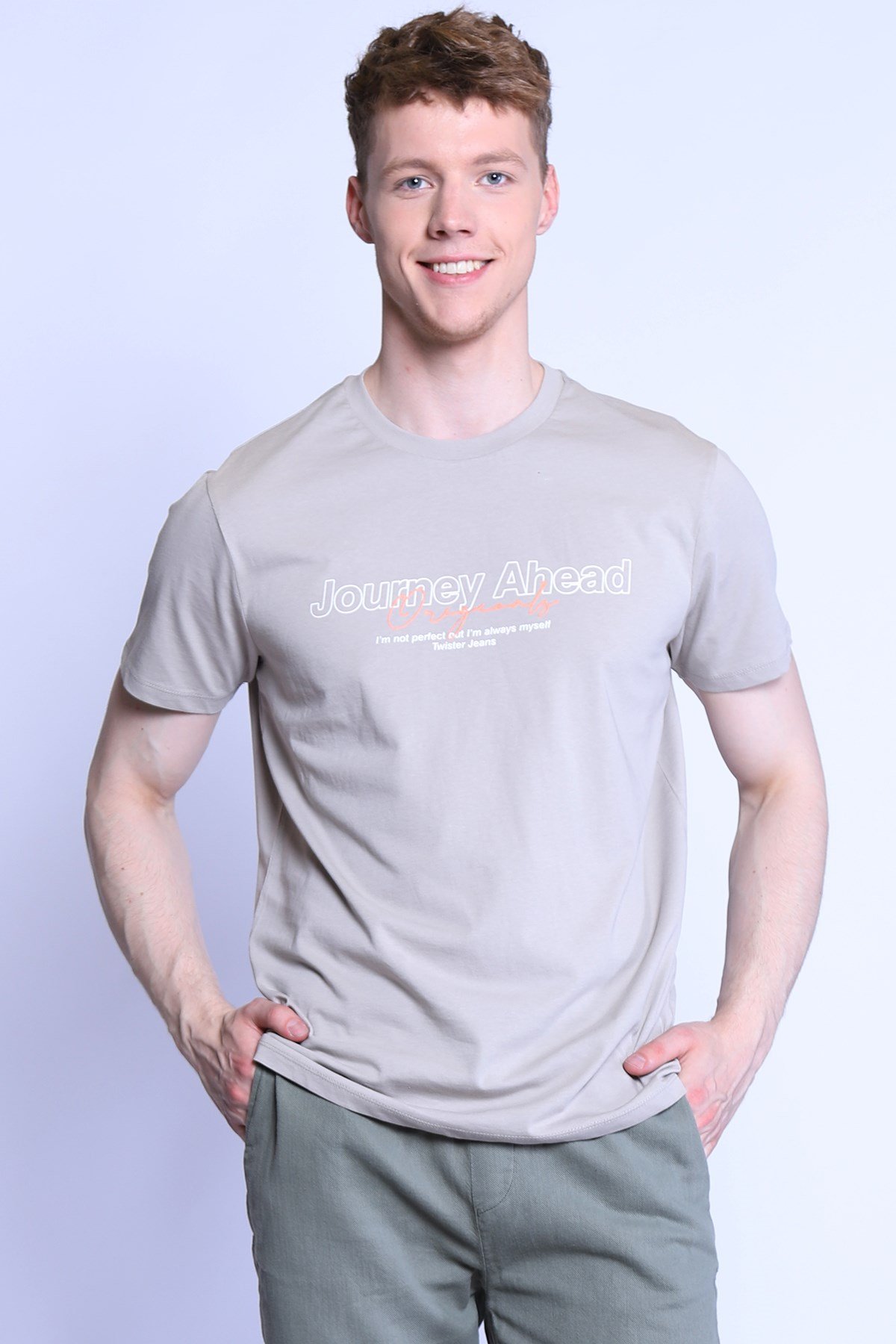 Erkek Slim Fit  Bisiklet Yaka Tshirt Ets 2155 ab BEJErkek Slim Fit  Bisiklet Yaka Tshirt Ets 2155 ab BEJ