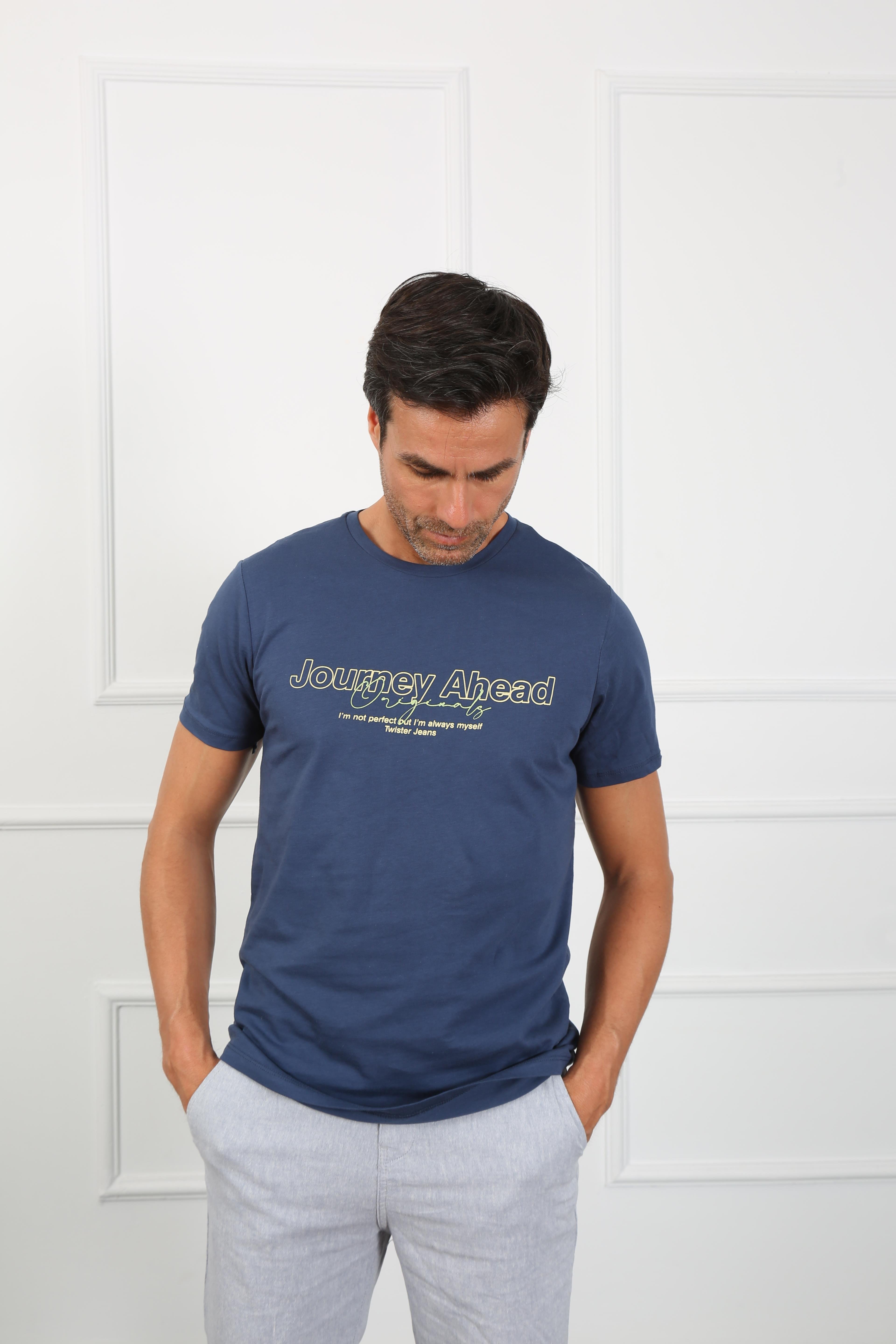 Erkek Slim Fit  Bisiklet Yaka Tshirt Ets 2155 LACIVERTErkek Slim Fit  Bisiklet Yaka Tshirt Ets 2155 LACIVERT