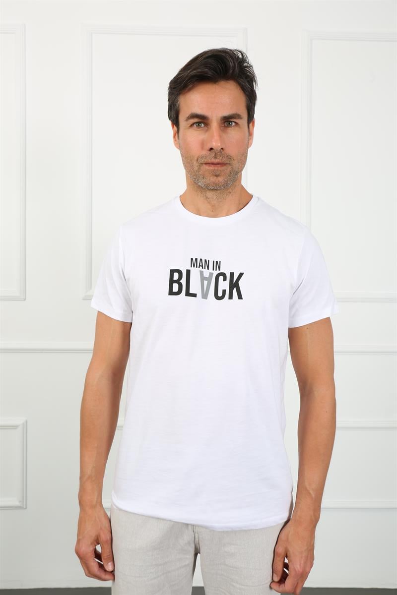Erkek Slim Fit  Bisiklet Yaka Tshirt Ets 2089 BEYAZErkek Slim Fit  Bisiklet Yaka Tshirt Ets 2089 BEYAZ