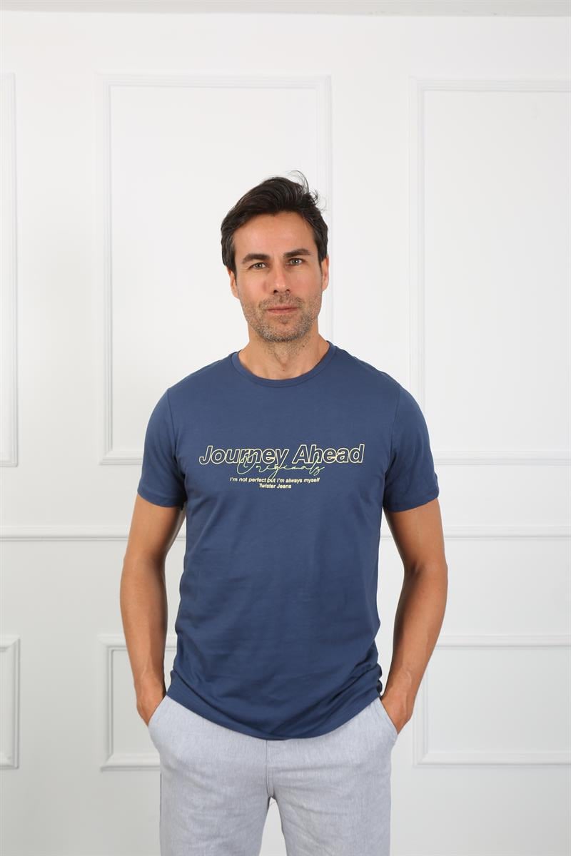 Erkek Slim Fit  Bisiklet Yaka Tshirt Ets 2155 ROYALErkek Slim Fit  Bisiklet Yaka Tshirt Ets 2155 ROYAL