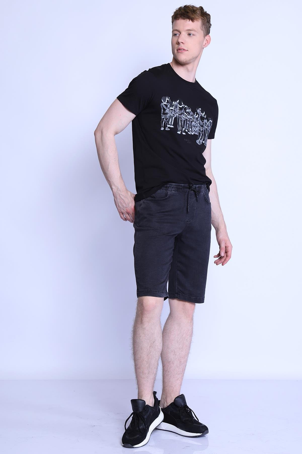 Erkek Slim Fit  Bisiklet Yaka Tshirt Ets 2096 ab SIYAHErkek Slim Fit  Bisiklet Yaka Tshirt Ets 2096 ab SIYAH