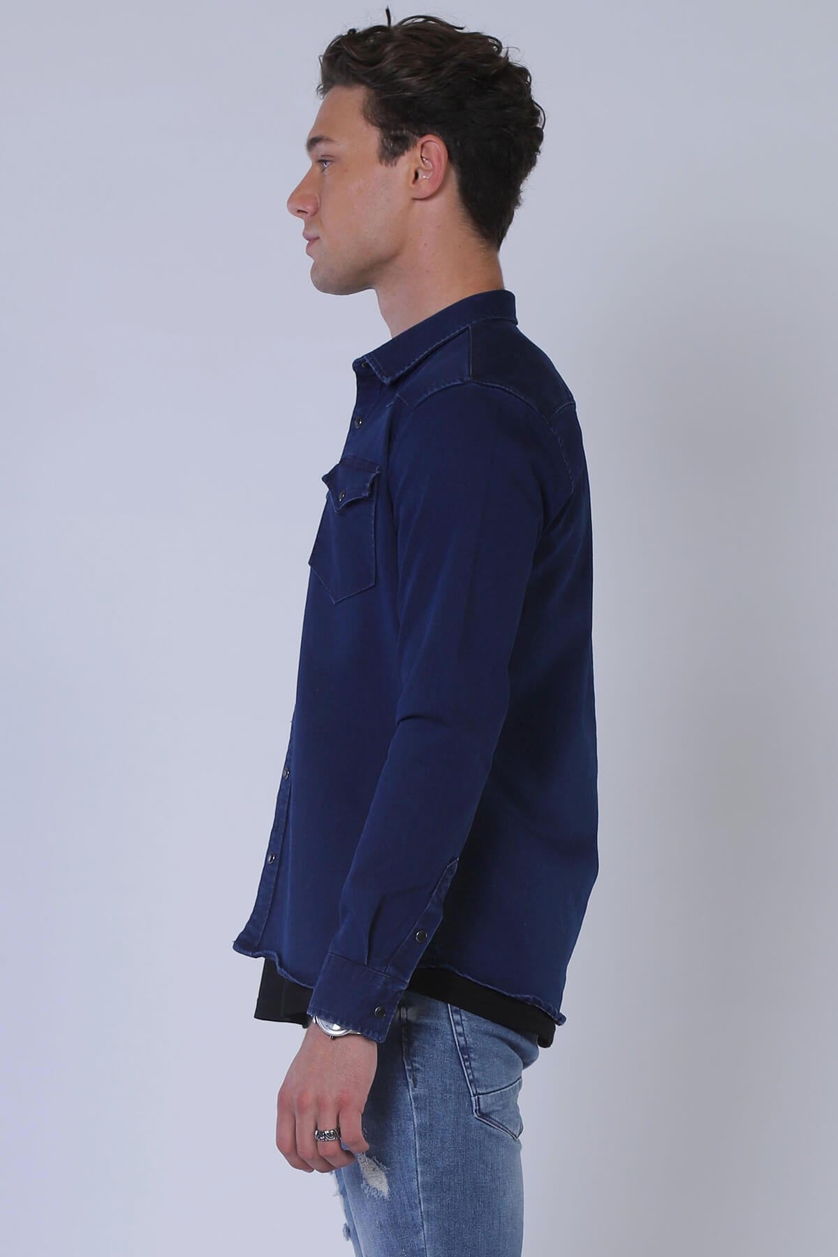 Erkek Slim Fit Gömlek Eg 1704-10 K.MAVIErkek Slim Fit Gömlek Eg 1704-10 K.MAVI