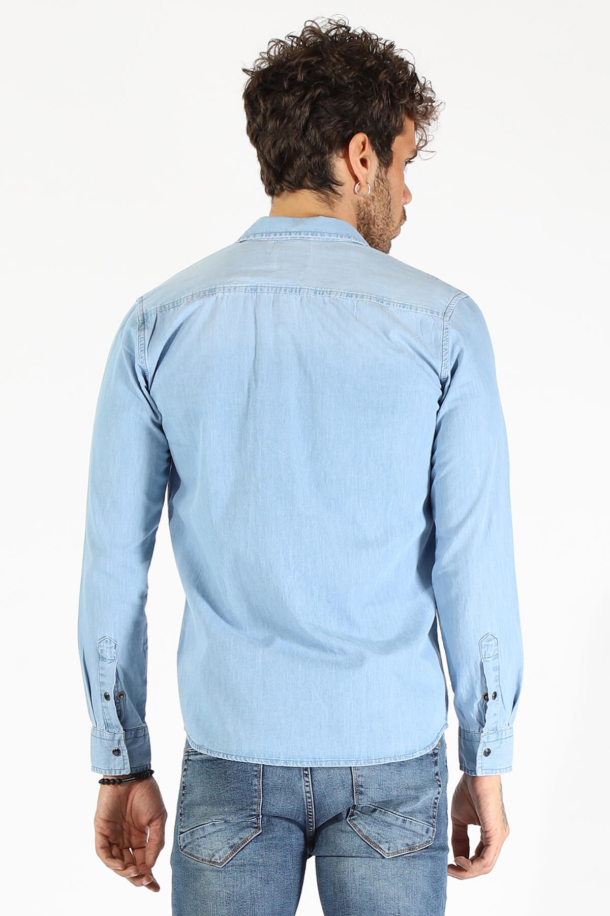 Erkek Slim Fit Gömlek EG 1711-02 MaviErkek Slim Fit Gömlek EG 1711-02 Mavi