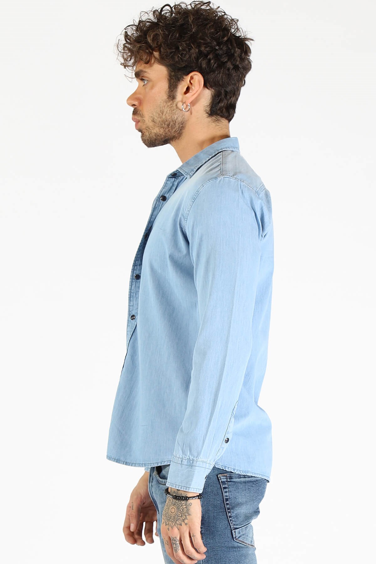 Erkek Slim Fit Gömlek EG 1711-02 MaviErkek Slim Fit Gömlek EG 1711-02 Mavi