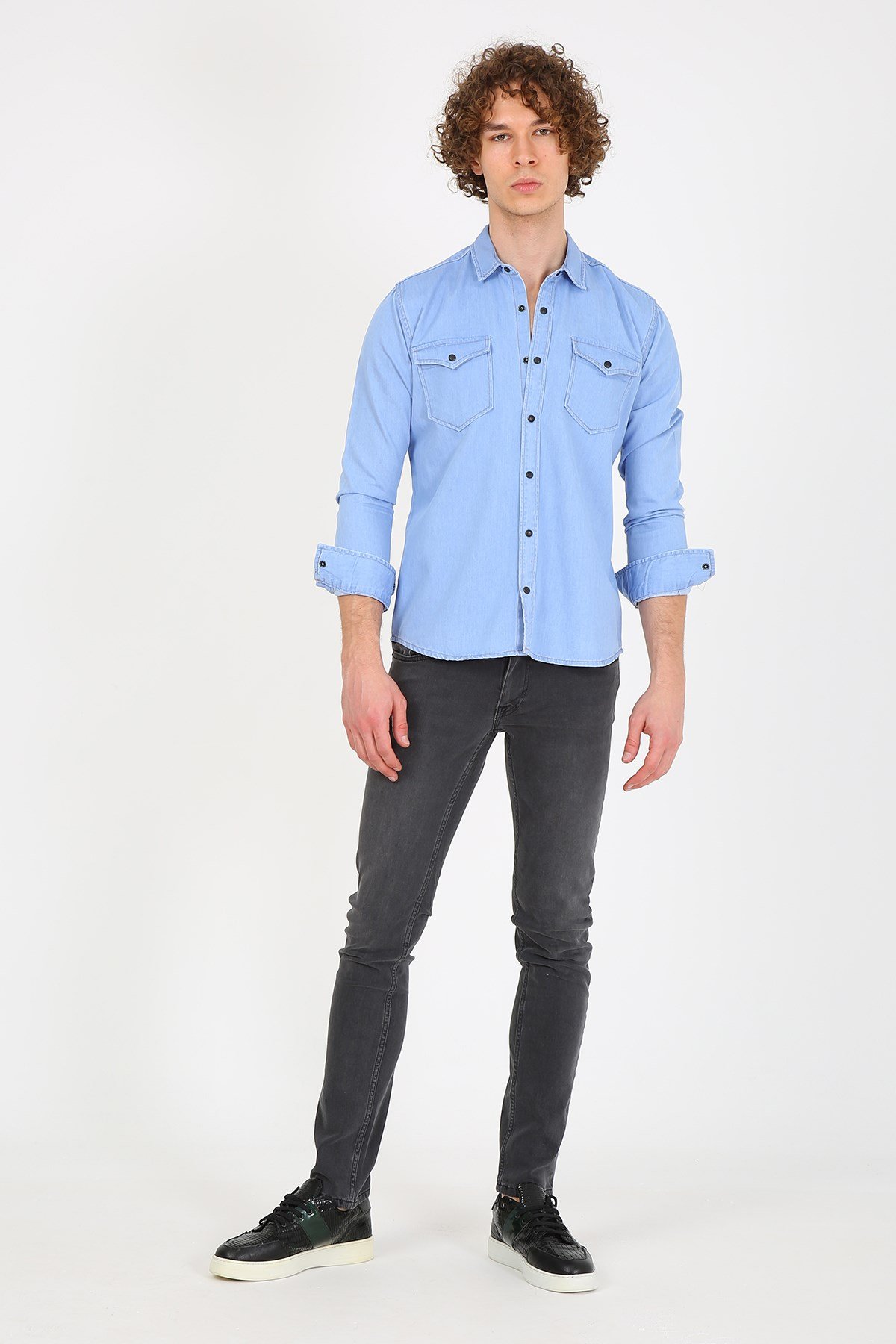 Erkek Slim Fit Gömlek Eg 1714-14 MAVIErkek Slim Fit Gömlek Eg 1714-14 MAVI