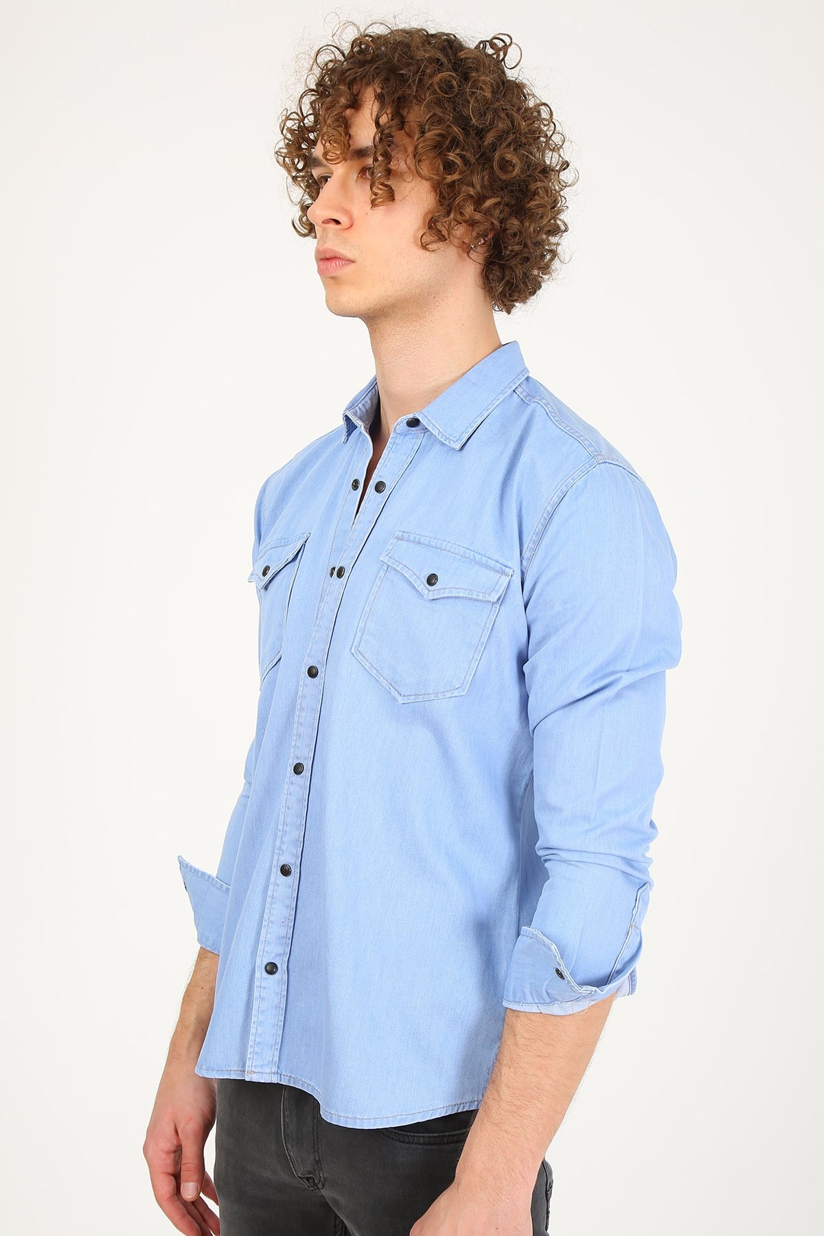 Erkek Slim Fit Gömlek Eg 1714-14 MAVIErkek Slim Fit Gömlek Eg 1714-14 MAVI