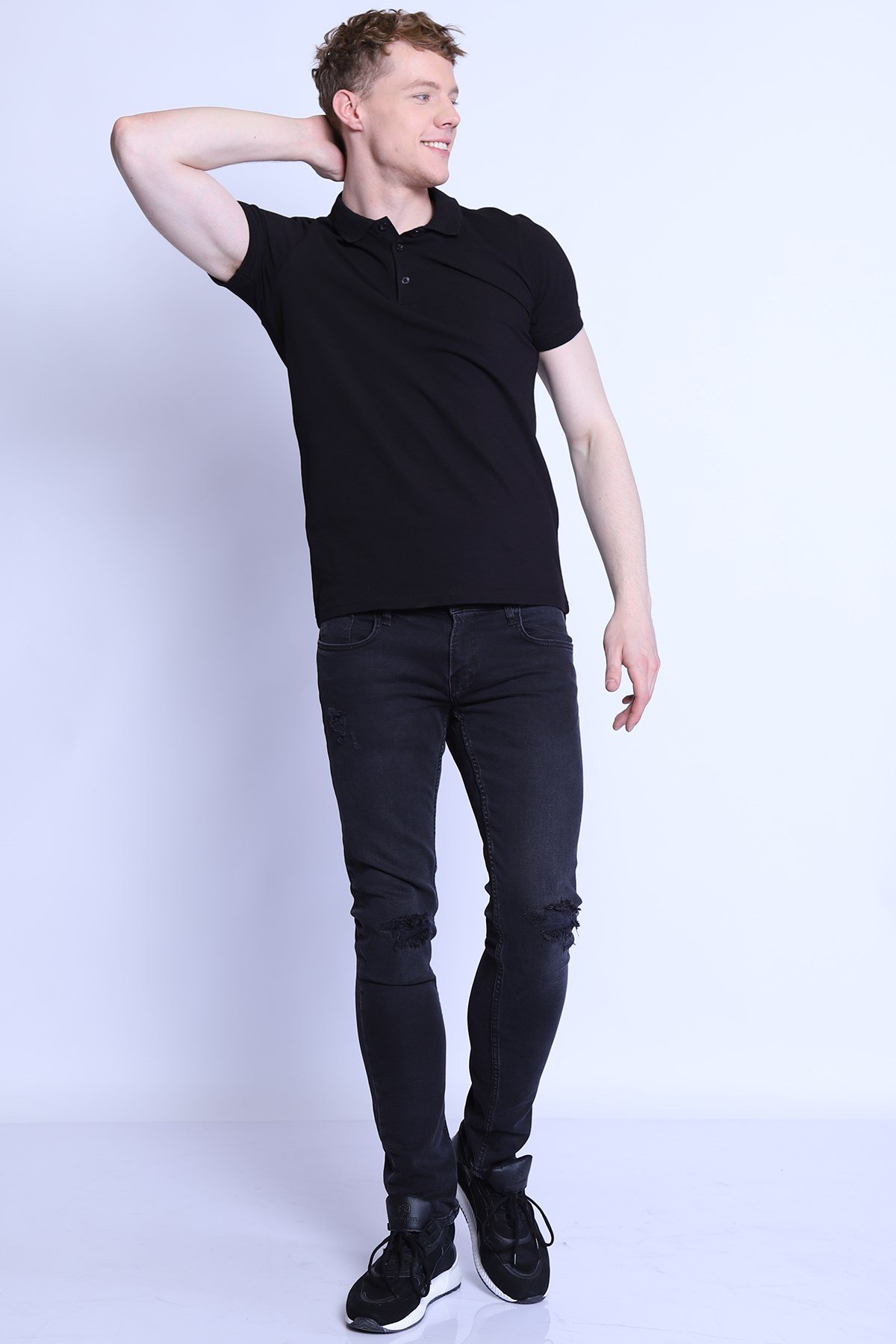 Erkek Slim Fit  Polo Yaka Tshirt Ets 1821 SIYAHErkek Slim Fit  Polo Yaka Tshirt Ets 1821 SIYAH