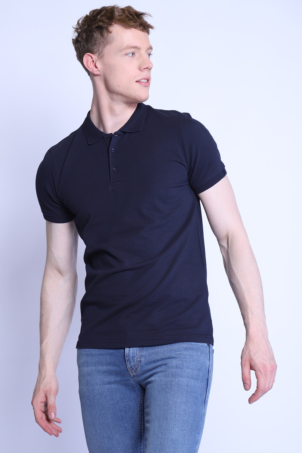 Erkek Slim Fit  Polo Yaka Tshirt Ets 1821 LACIVERTErkek Slim Fit  Polo Yaka Tshirt Ets 1821 LACIVERT