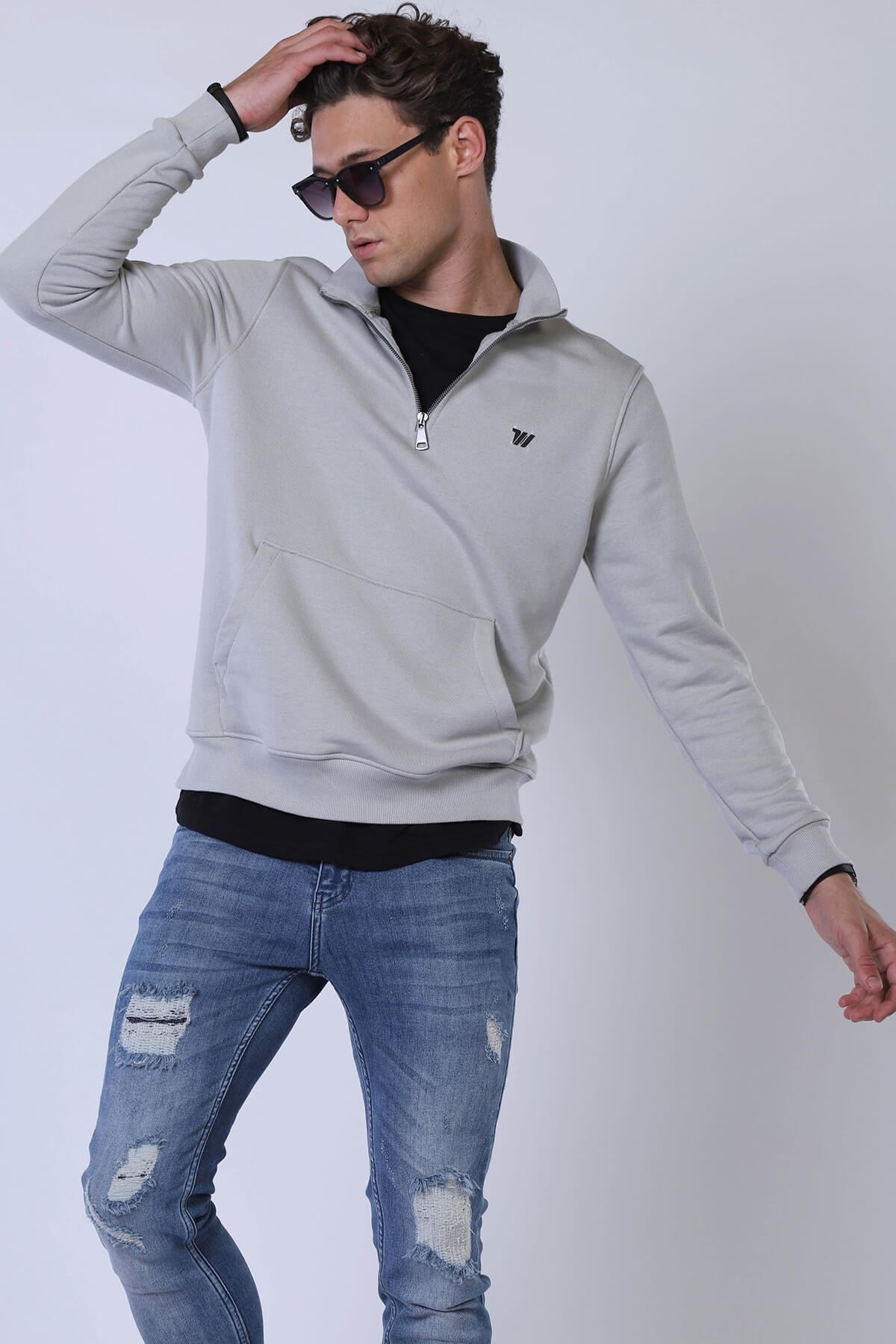 Erkek Slim Fit Sweatshirt Esw 1787 TAŞErkek Slim Fit Sweatshirt Esw 1787 TAŞ
