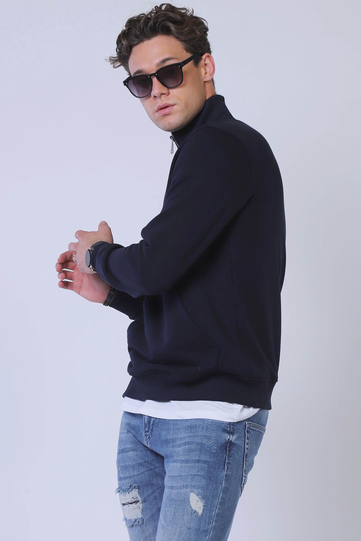 Erkek Slim Fit Sweatshirt Esw 1787 LACIVERTErkek Slim Fit Sweatshirt Esw 1787 LACIVERT