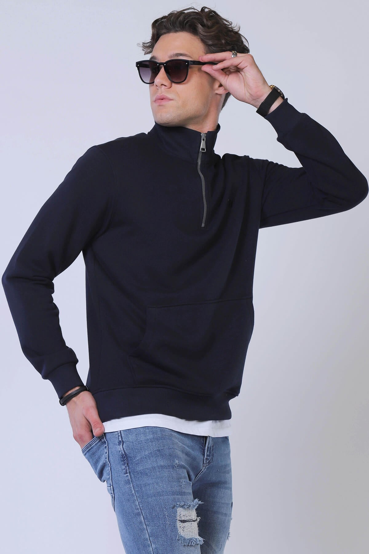 Erkek Slim Fit Sweatshirt Esw 1787 LACIVERTErkek Slim Fit Sweatshirt Esw 1787 LACIVERT
