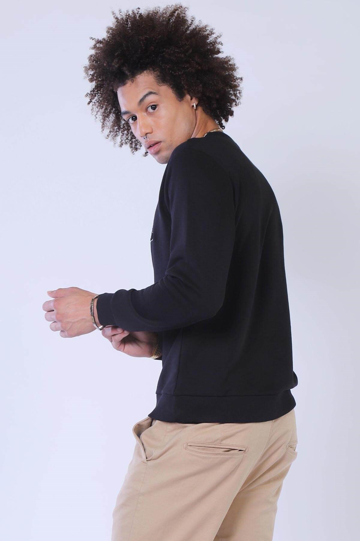 Erkek Slim Fit Sweatshirt Esw 1775 SIYAHErkek Slim Fit Sweatshirt Esw 1775 SIYAH
