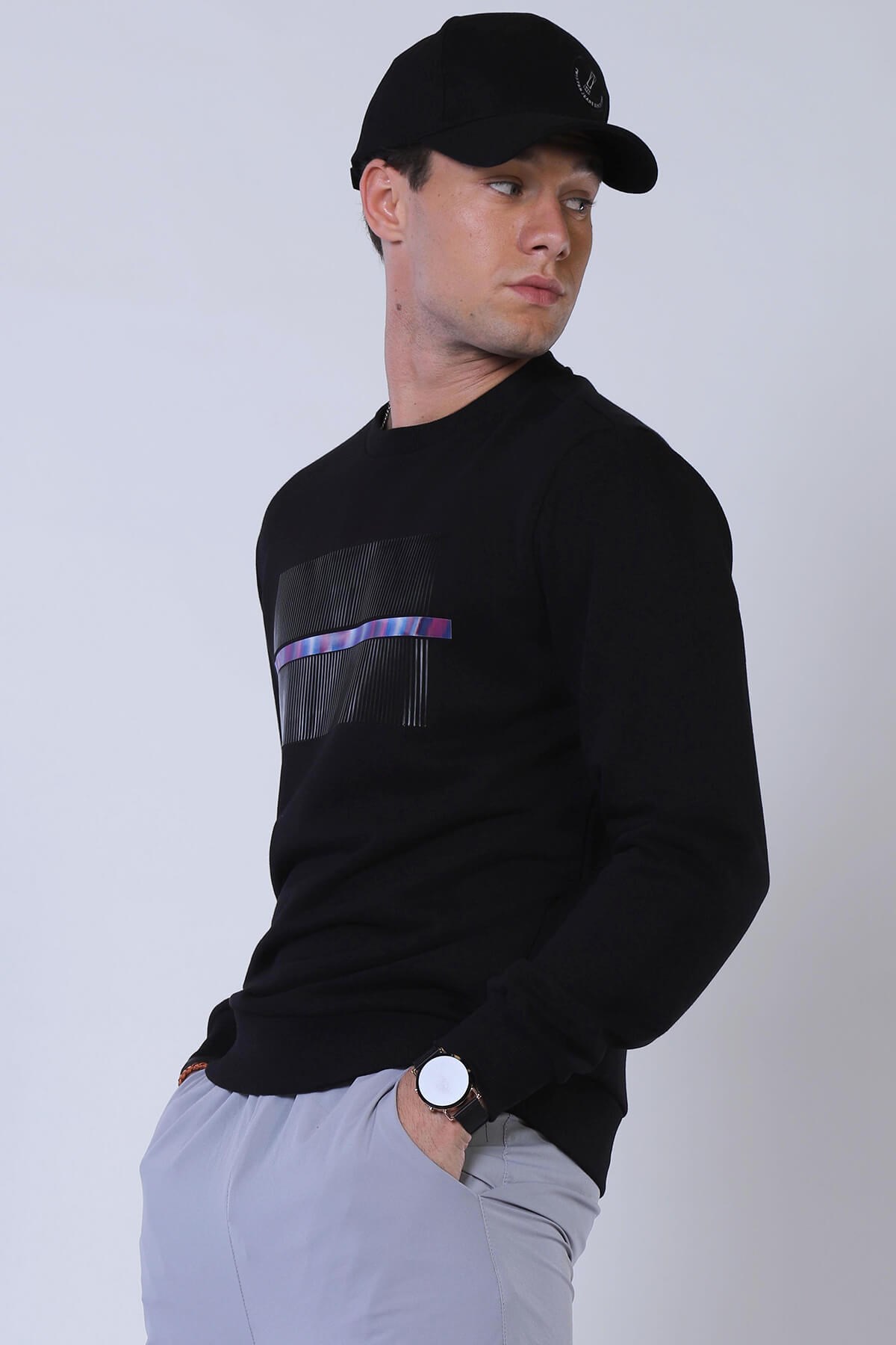 Erkek Slim Fit Sweatshirt Esw 1795 SIYAHErkek Slim Fit Sweatshirt Esw 1795 SIYAH