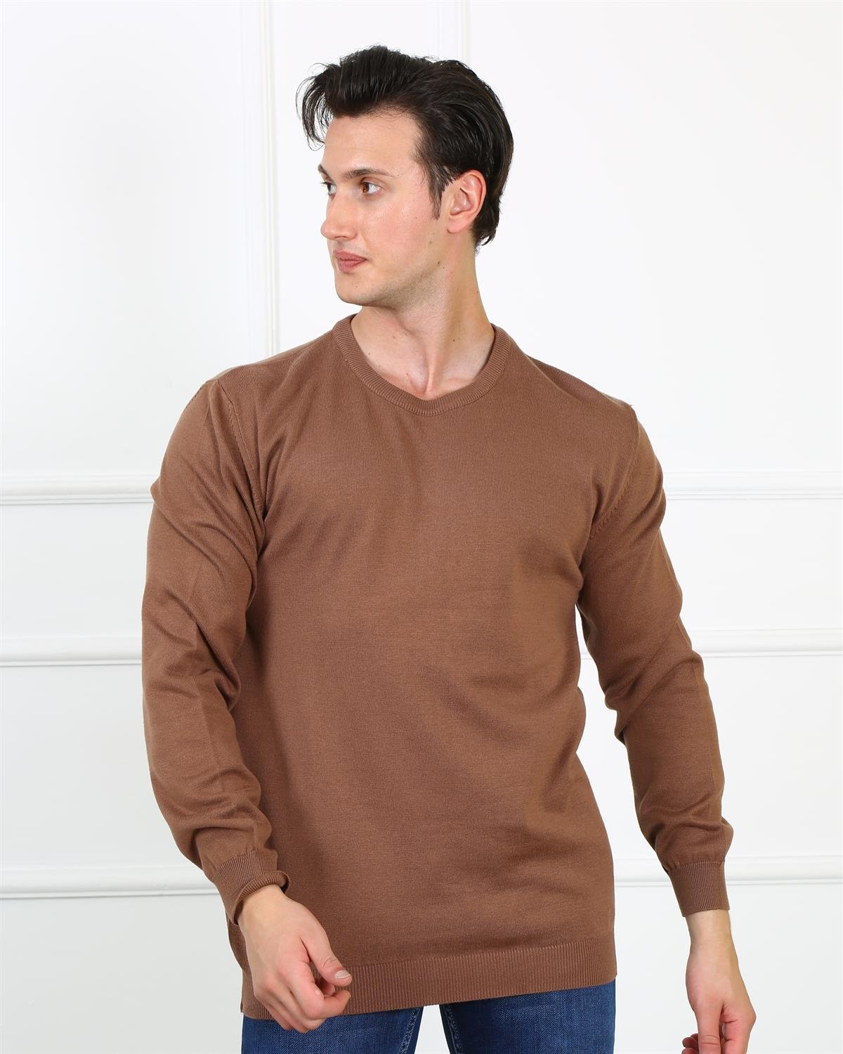 Erkek Slim Fit Trıko Et 3621 (t) KAHVEErkek Slim Fit Trıko Et 3621 (t) KAHVE