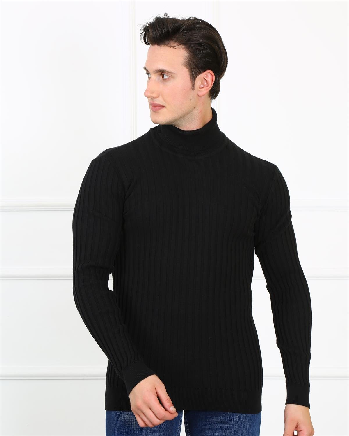 Erkek Slim Fit Trıko Et 3625 (t) SIYAHErkek Slim Fit Trıko Et 3625 (t) SIYAH
