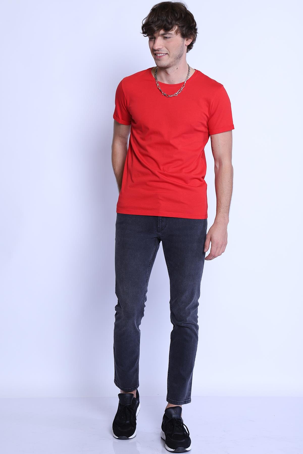 Erkek Slim Fit   Tshirt Ets 1828 KIRMIZIErkek Slim Fit   Tshirt Ets 1828 KIRMIZI