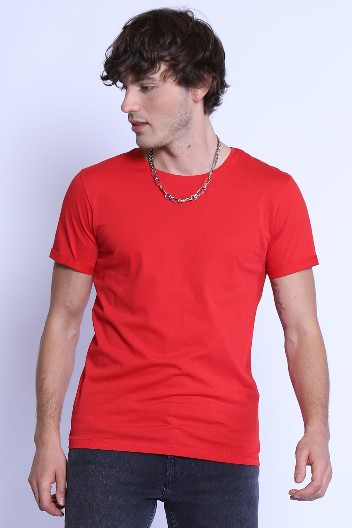 Erkek Slim Fit   Tshirt Ets 1828 KIRMIZIErkek Slim Fit   Tshirt Ets 1828 KIRMIZI