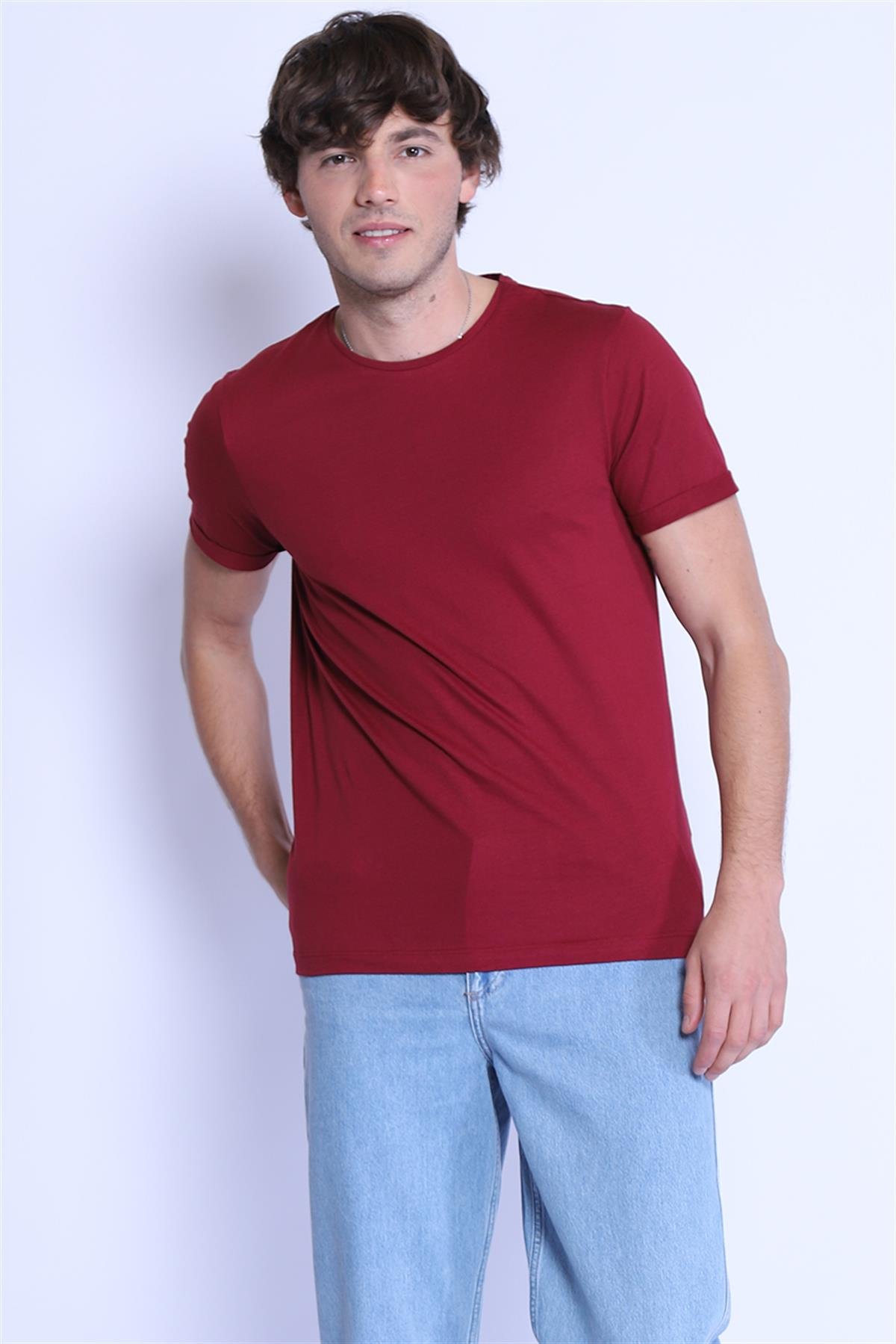 Erkek Slim Fit   Tshirt Ets 1828 BORDOErkek Slim Fit   Tshirt Ets 1828 BORDO