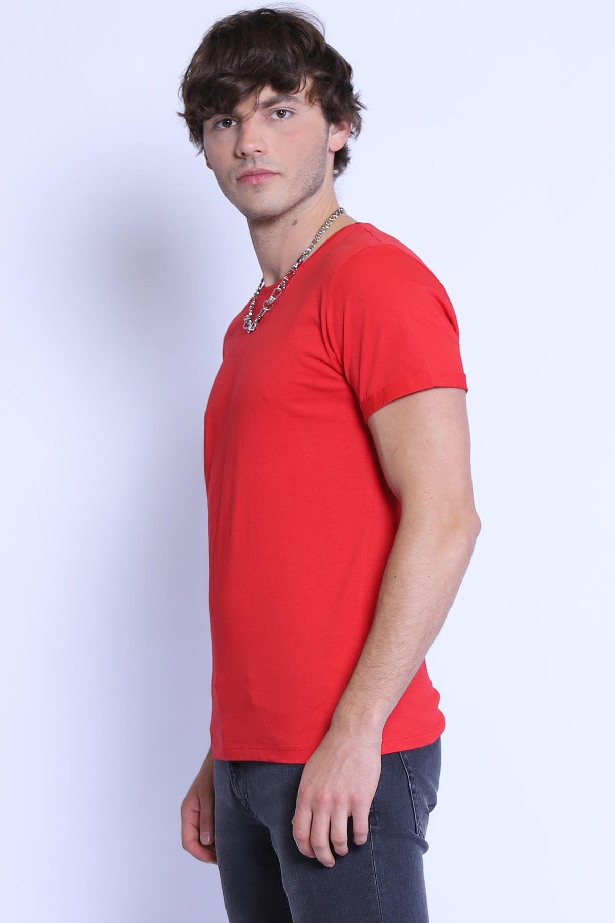 Erkek Slim Fit   Tshirt Ets 1828 KIRMIZIErkek Slim Fit   Tshirt Ets 1828 KIRMIZI