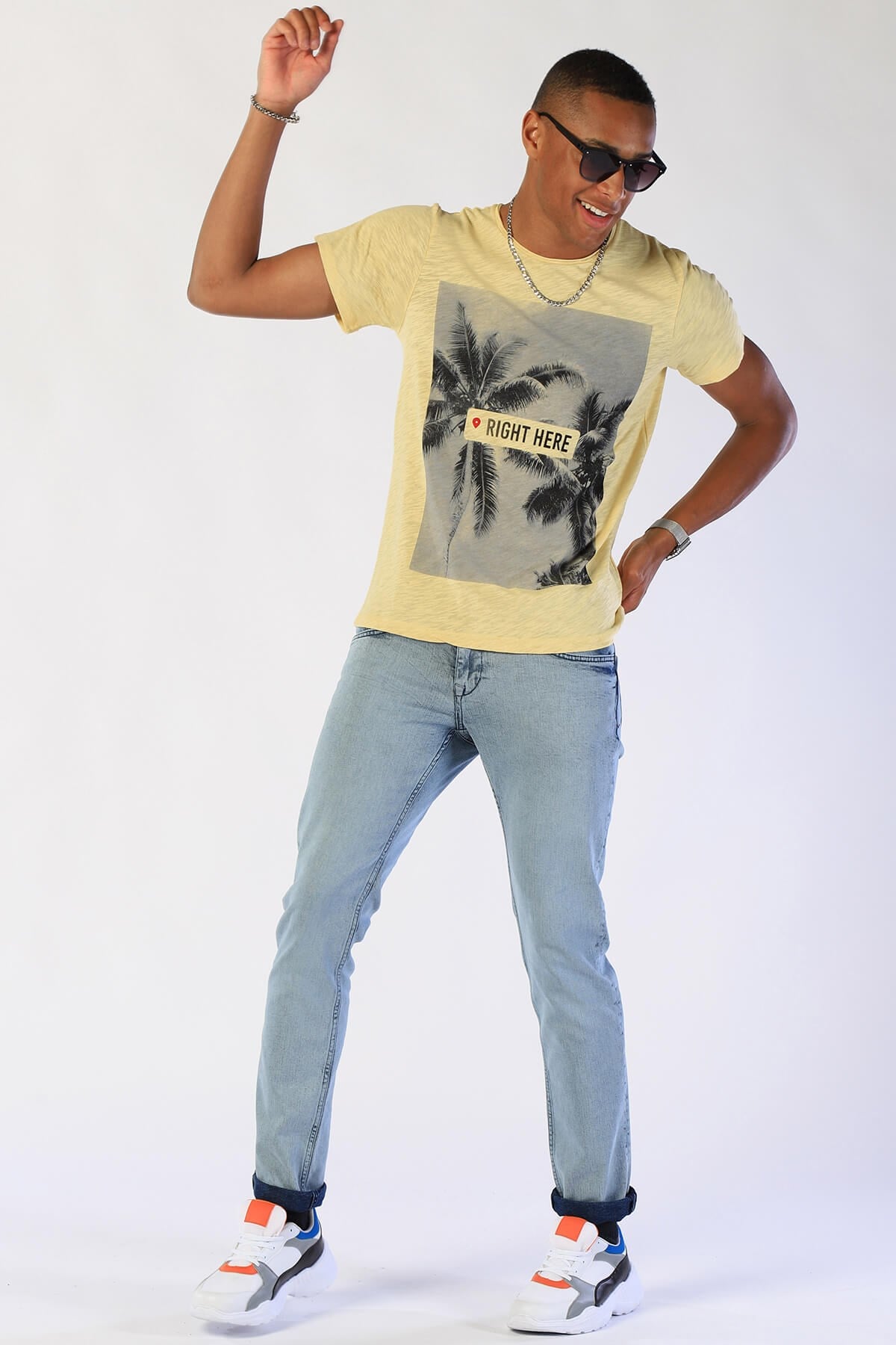 Erkek Slim Fit   Tshirt Ets 2039 SARIErkek Slim Fit   Tshirt Ets 2039 SARI