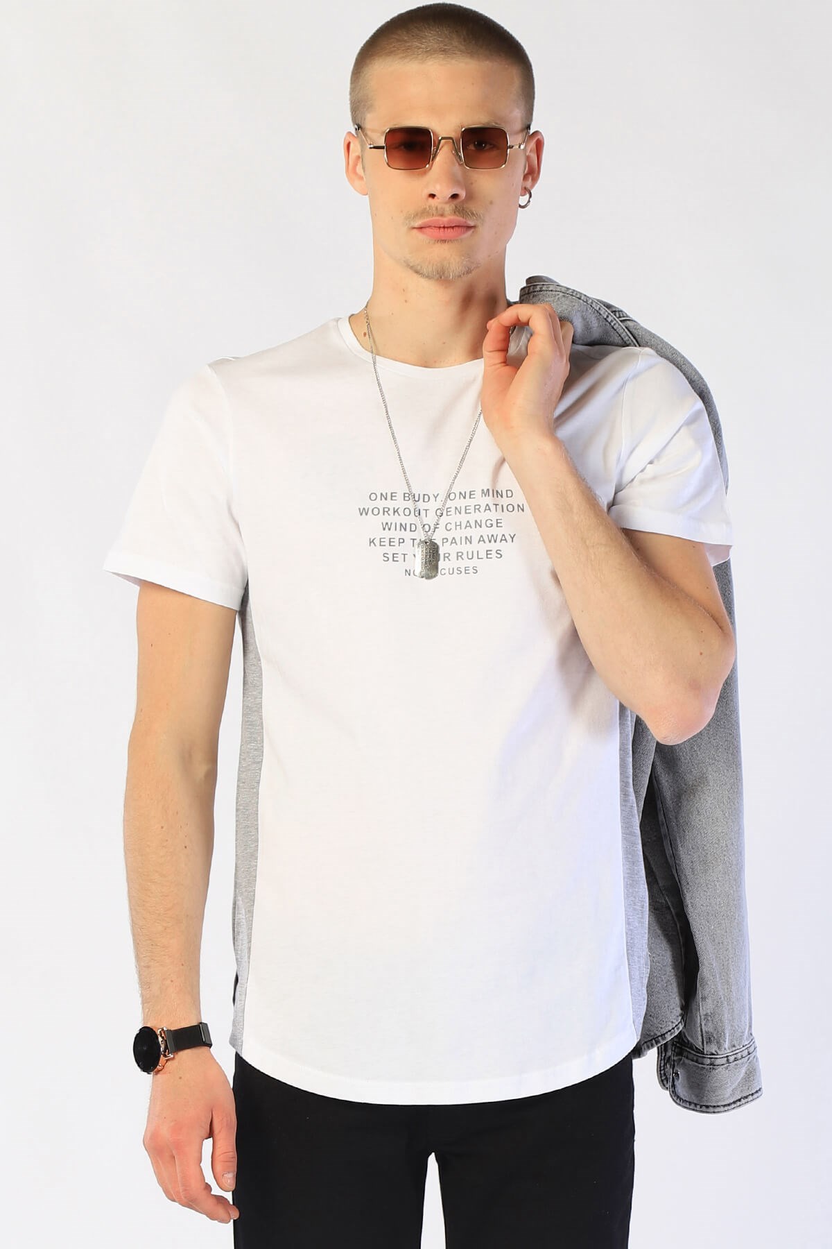 Erkek Slim Fit   Tshirt Ets 2051 BEYAZErkek Slim Fit   Tshirt Ets 2051 BEYAZ