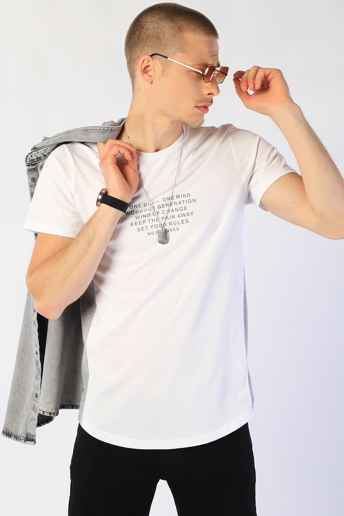 Erkek Slim Fit   Tshirt Ets 2051 BEYAZErkek Slim Fit   Tshirt Ets 2051 BEYAZ