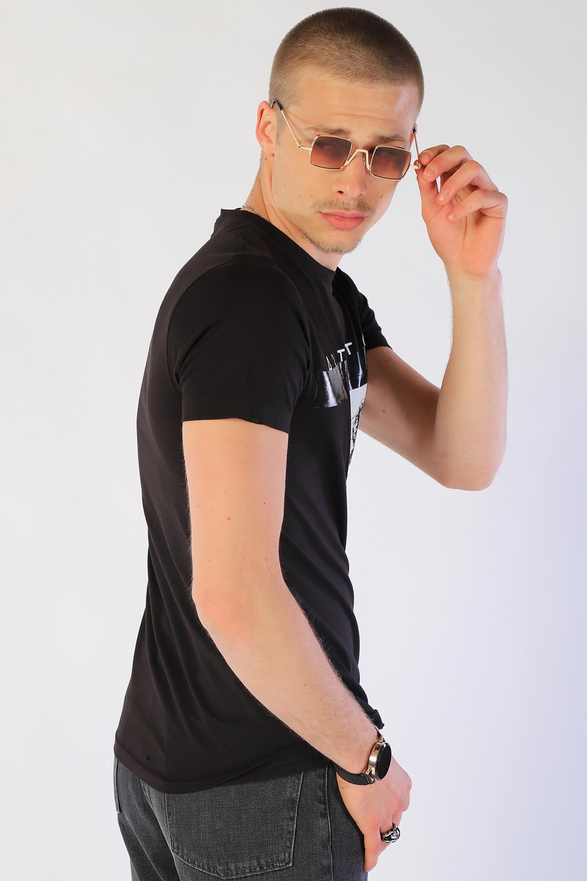 Erkek Slim Fit   Tshirt Ets 2056 SIYAHErkek Slim Fit   Tshirt Ets 2056 SIYAH
