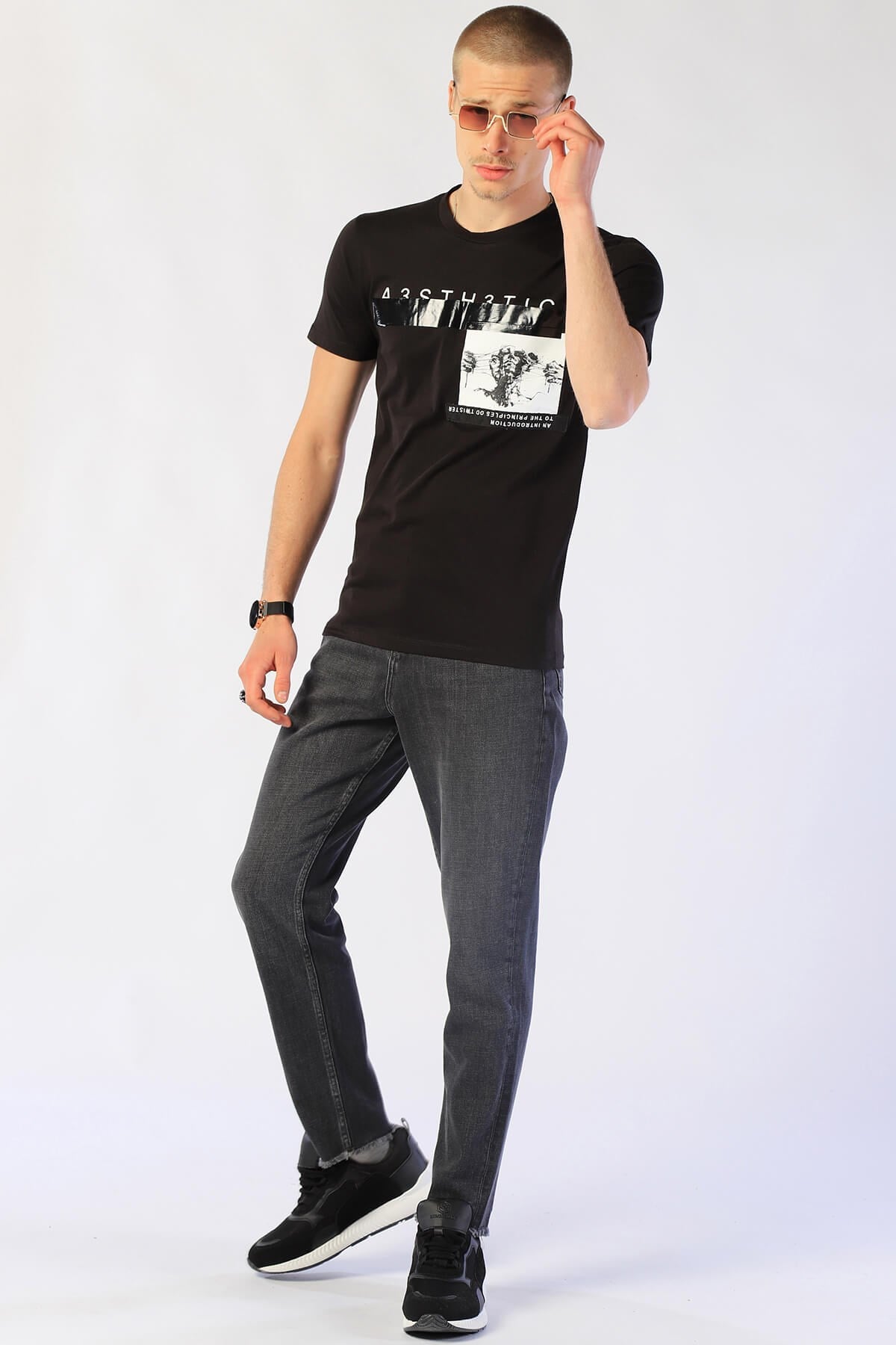 Erkek Slim Fit   Tshirt Ets 2056 SIYAHErkek Slim Fit   Tshirt Ets 2056 SIYAH