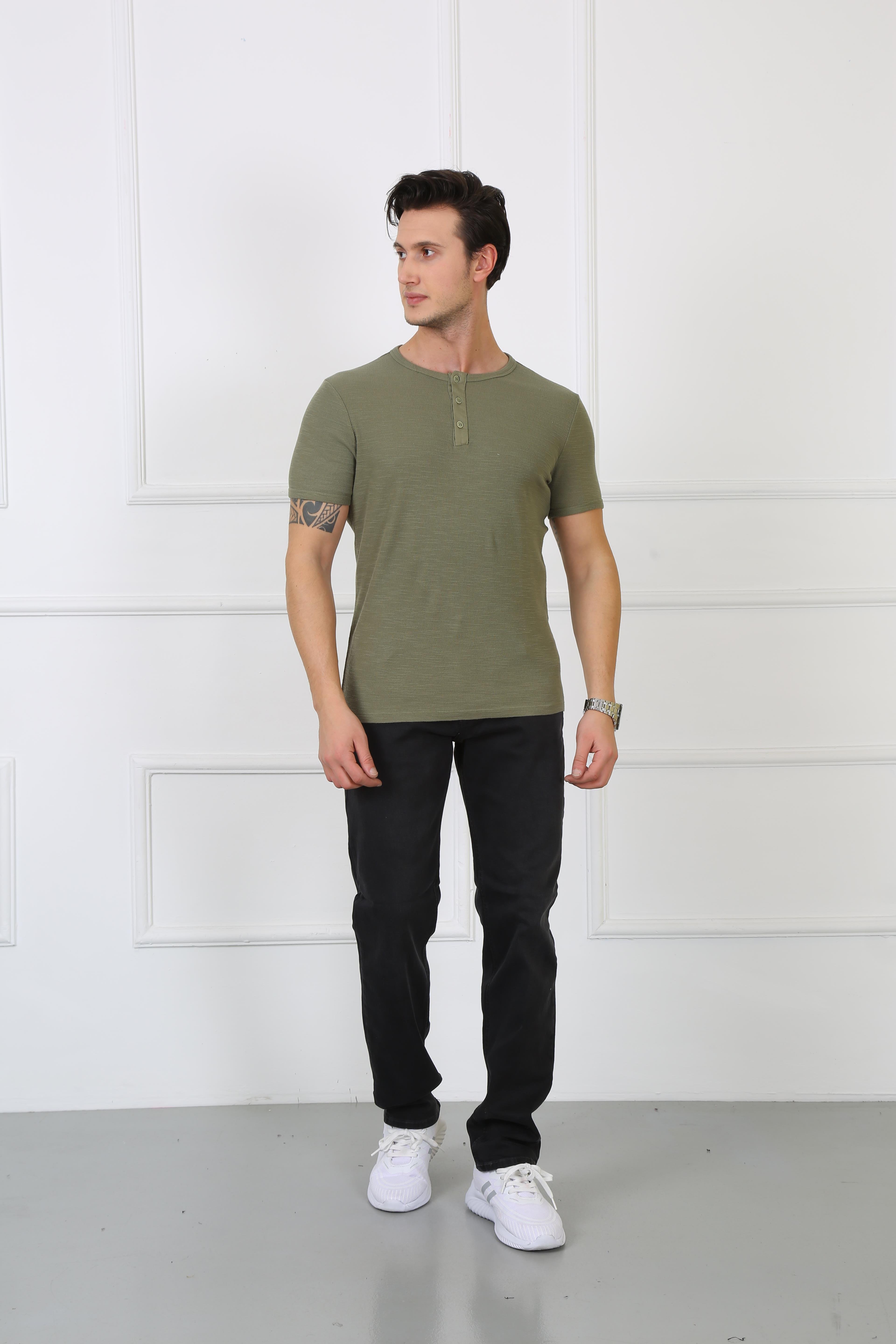 Erkek Slim Fit   Tshirt Ets 2097 HAKİErkek Slim Fit   Tshirt Ets 2097 HAKİ