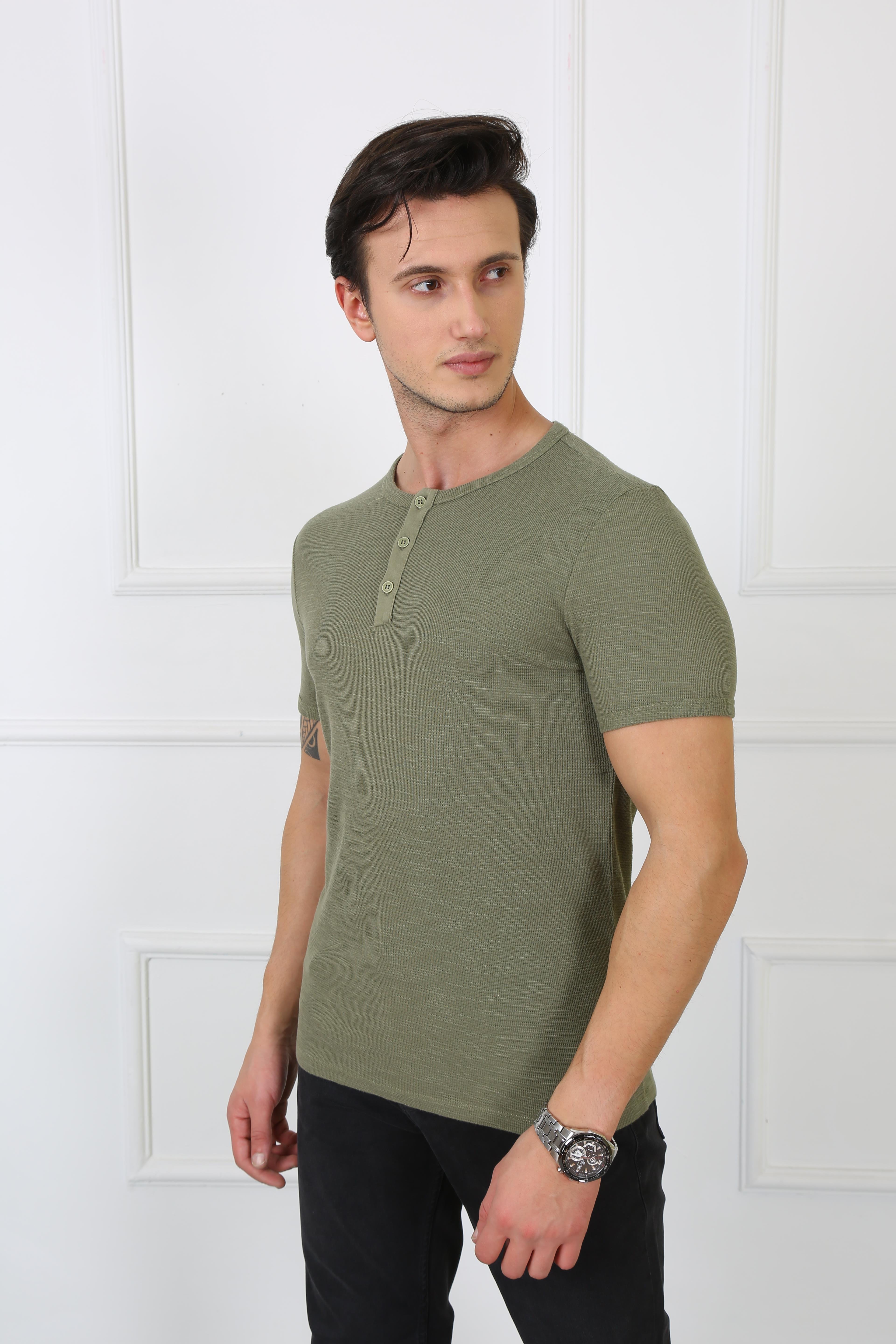 Erkek Slim Fit   Tshirt Ets 2097 HAKİErkek Slim Fit   Tshirt Ets 2097 HAKİ