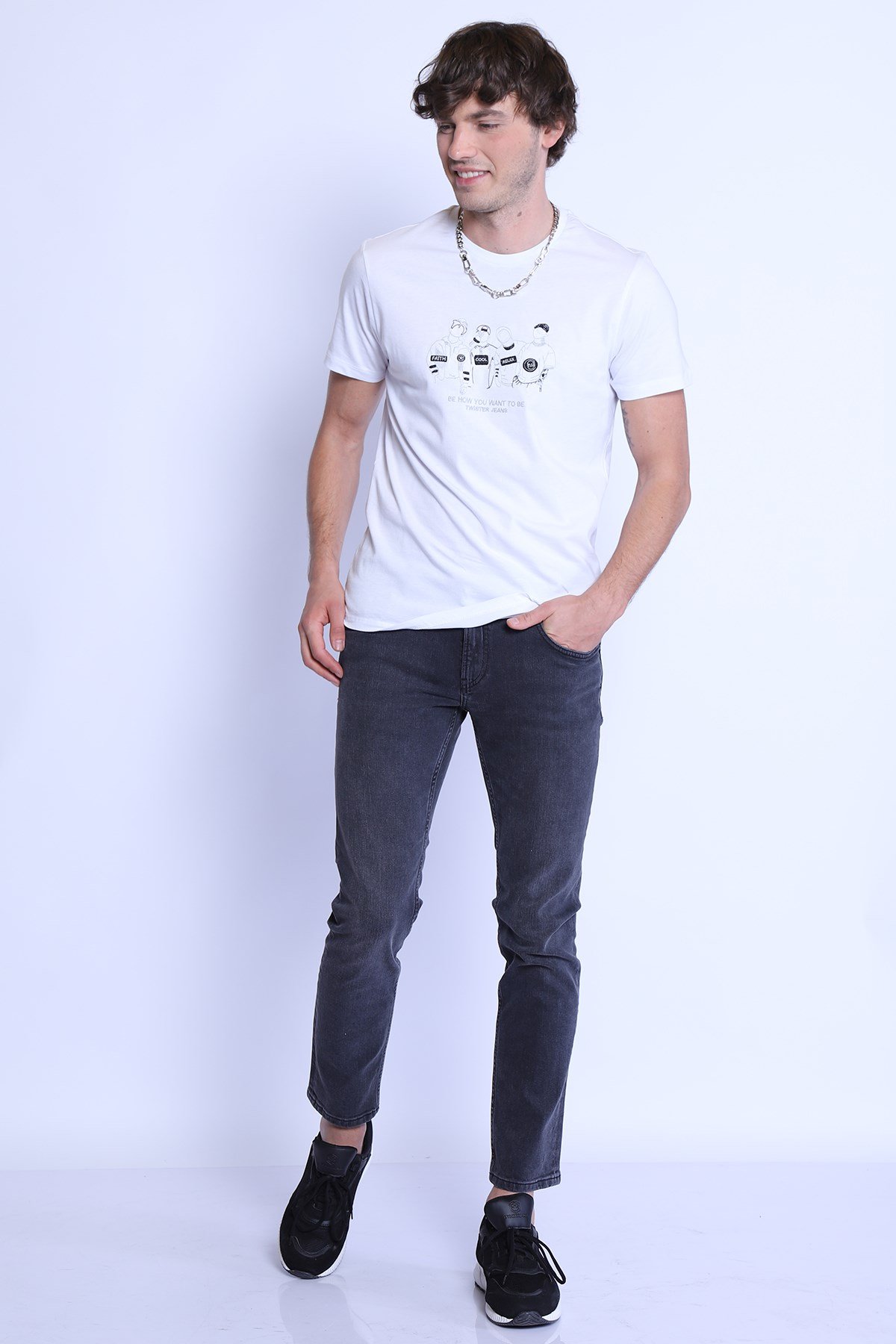 Erkek Slim Fit   Tshirt Ets 2110 BEYAZErkek Slim Fit   Tshirt Ets 2110 BEYAZ