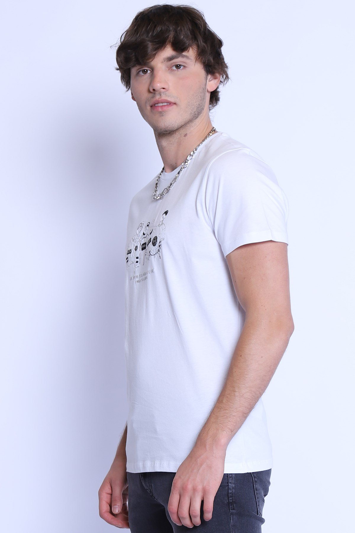 Erkek Slim Fit   Tshirt Ets 2110 BEYAZErkek Slim Fit   Tshirt Ets 2110 BEYAZ