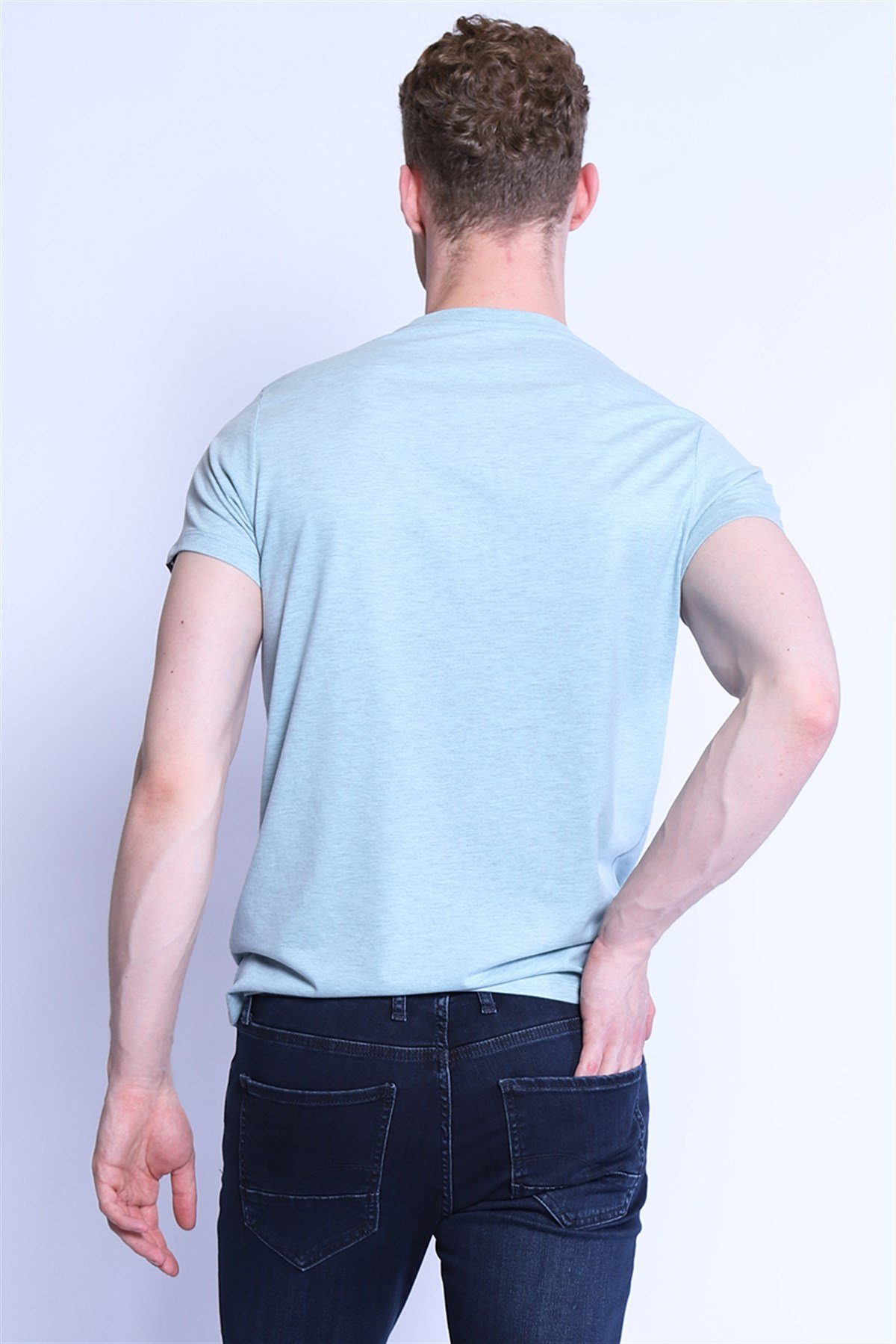 Erkek Slim Fit   Tshirt Ets 2130 MAVI MELANJErkek Slim Fit   Tshirt Ets 2130 MAVI MELANJ