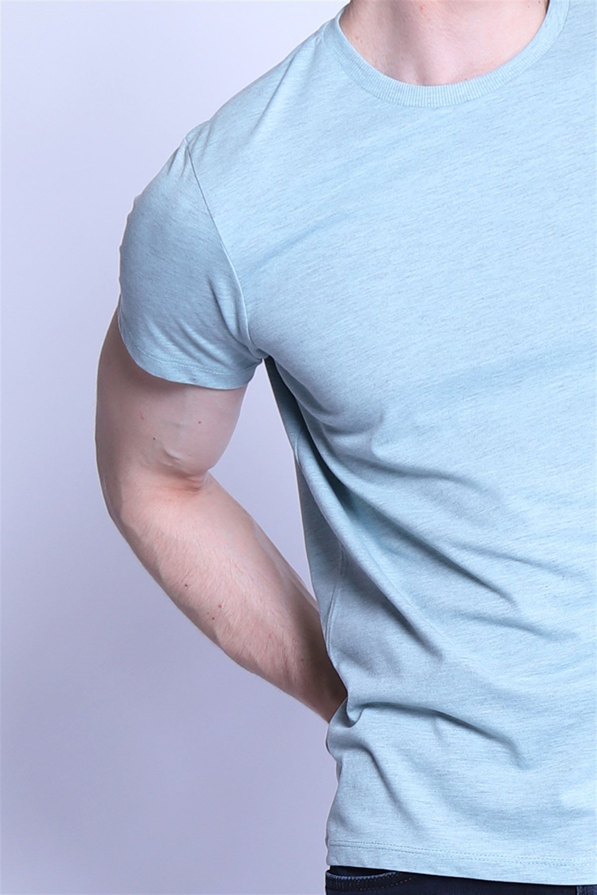 Erkek Slim Fit   Tshirt Ets 2130 MAVI MELANJErkek Slim Fit   Tshirt Ets 2130 MAVI MELANJ