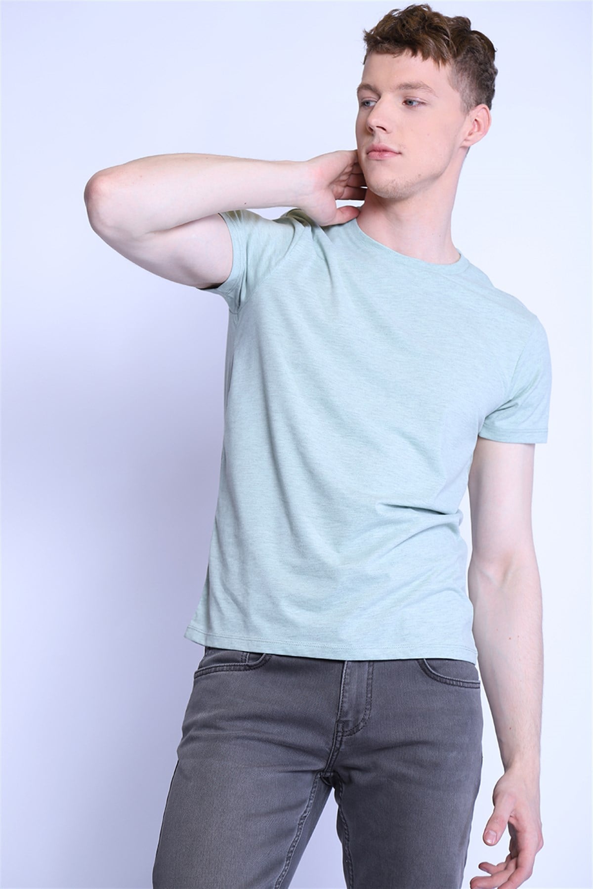 Erkek Slim Fit   Tshirt Ets 2130 MİNT MELANJErkek Slim Fit   Tshirt Ets 2130 MİNT MELANJ