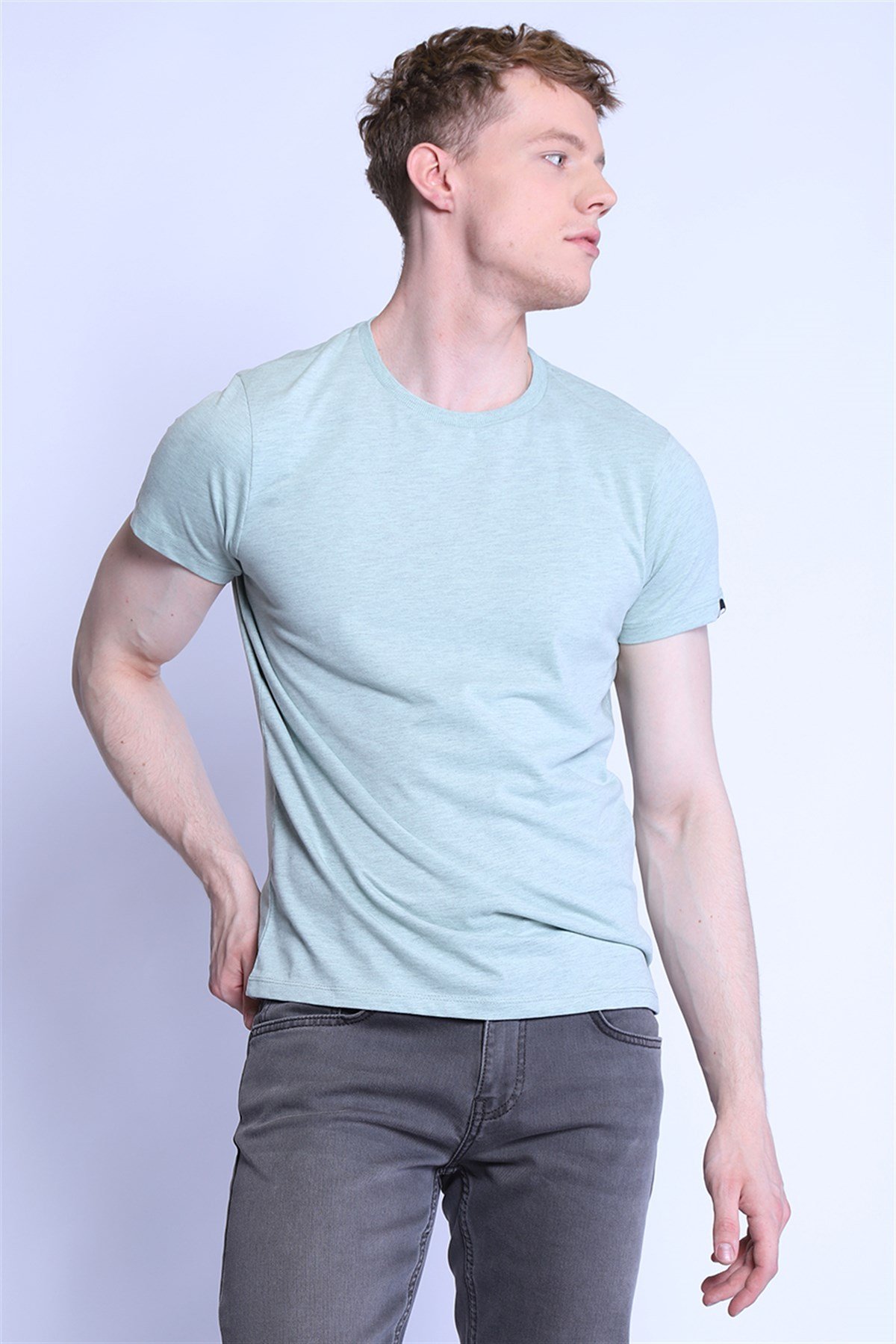Erkek Slim Fit   Tshirt Ets 2130 MİNT MELANJErkek Slim Fit   Tshirt Ets 2130 MİNT MELANJ