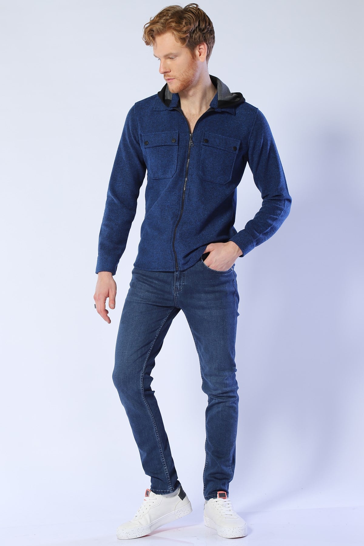 Erkek Süper Dar Fit  Normal Bel Pantolon Gana 617-04 ORTA MAVIErkek Süper Dar Fit  Normal Bel Pantolon Gana 617-04 ORTA MAVI