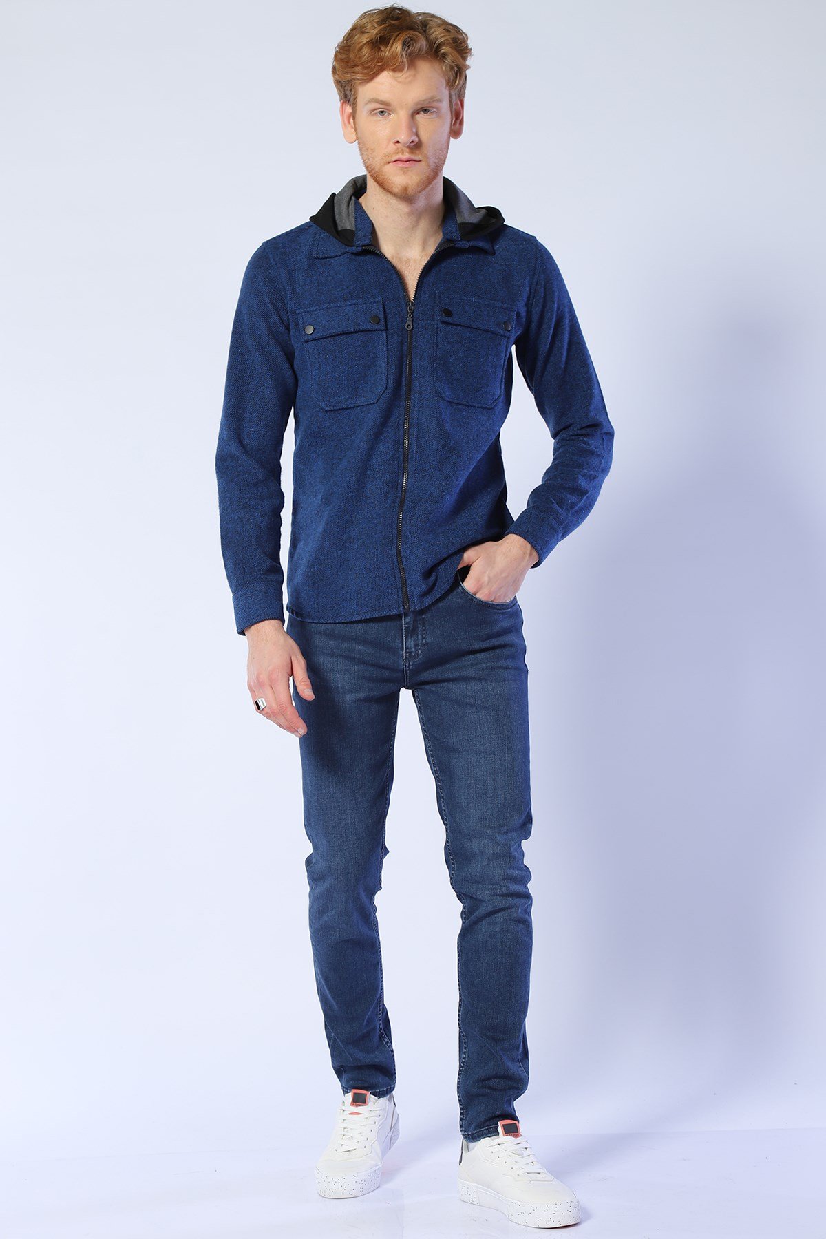 Erkek Süper Dar Fit  Normal Bel Pantolon Gana 617-04 ORTA MAVIErkek Süper Dar Fit  Normal Bel Pantolon Gana 617-04 ORTA MAVI