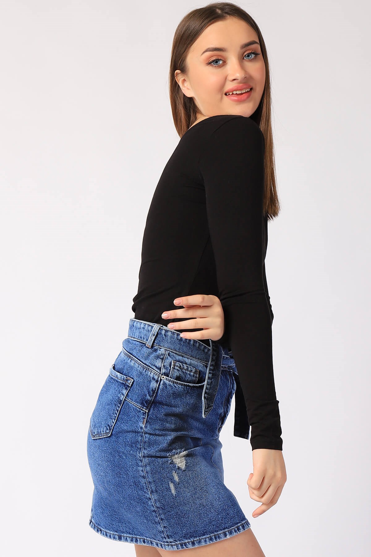 KADIN  Uzun Kollu Astarlı Tshirt 14623 SIYAHKADIN  Uzun Kollu Astarlı Tshirt 14623 SIYAH