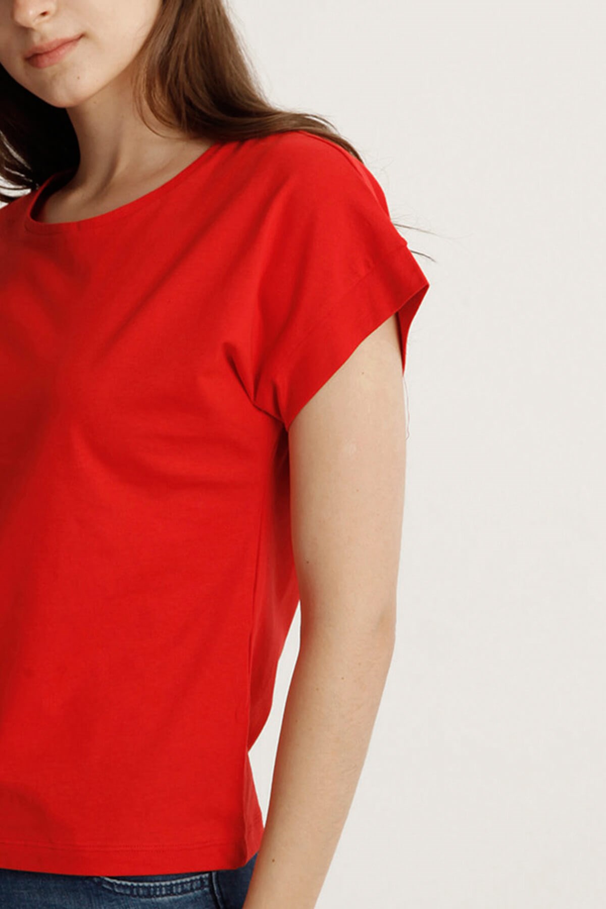 Kadın   Bisiklet Yaka Tshirt Bts 1006 CORALKadın   Bisiklet Yaka Tshirt Bts 1006 CORAL
