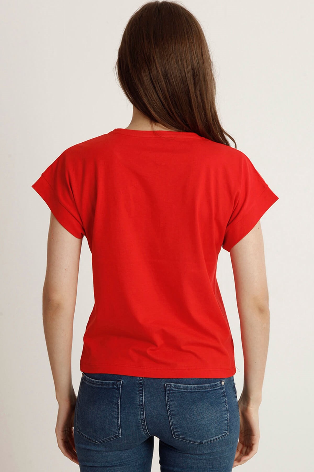 Kadın   Bisiklet Yaka Tshirt Bts 1006 CORALKadın   Bisiklet Yaka Tshirt Bts 1006 CORAL